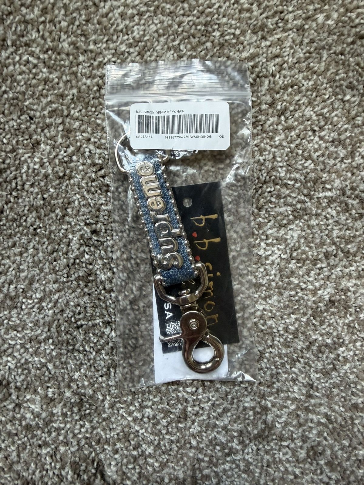 B.B. Simon × Supreme Supreme®/b.b. Simon Denim Keychain Washed Indigo Size ONE SIZE - 1 Thumbnail