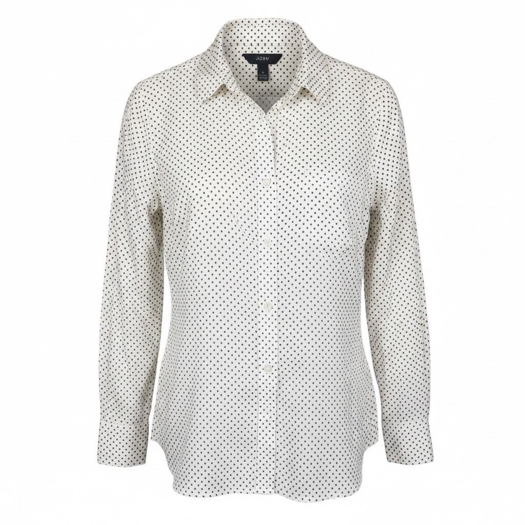 J.Crew J.Crew Women's Boy Fit Polka Dot Ivory Button Down Office 2 Size XS / US 0-2 / IT 36-38 - 1 Thumbnail