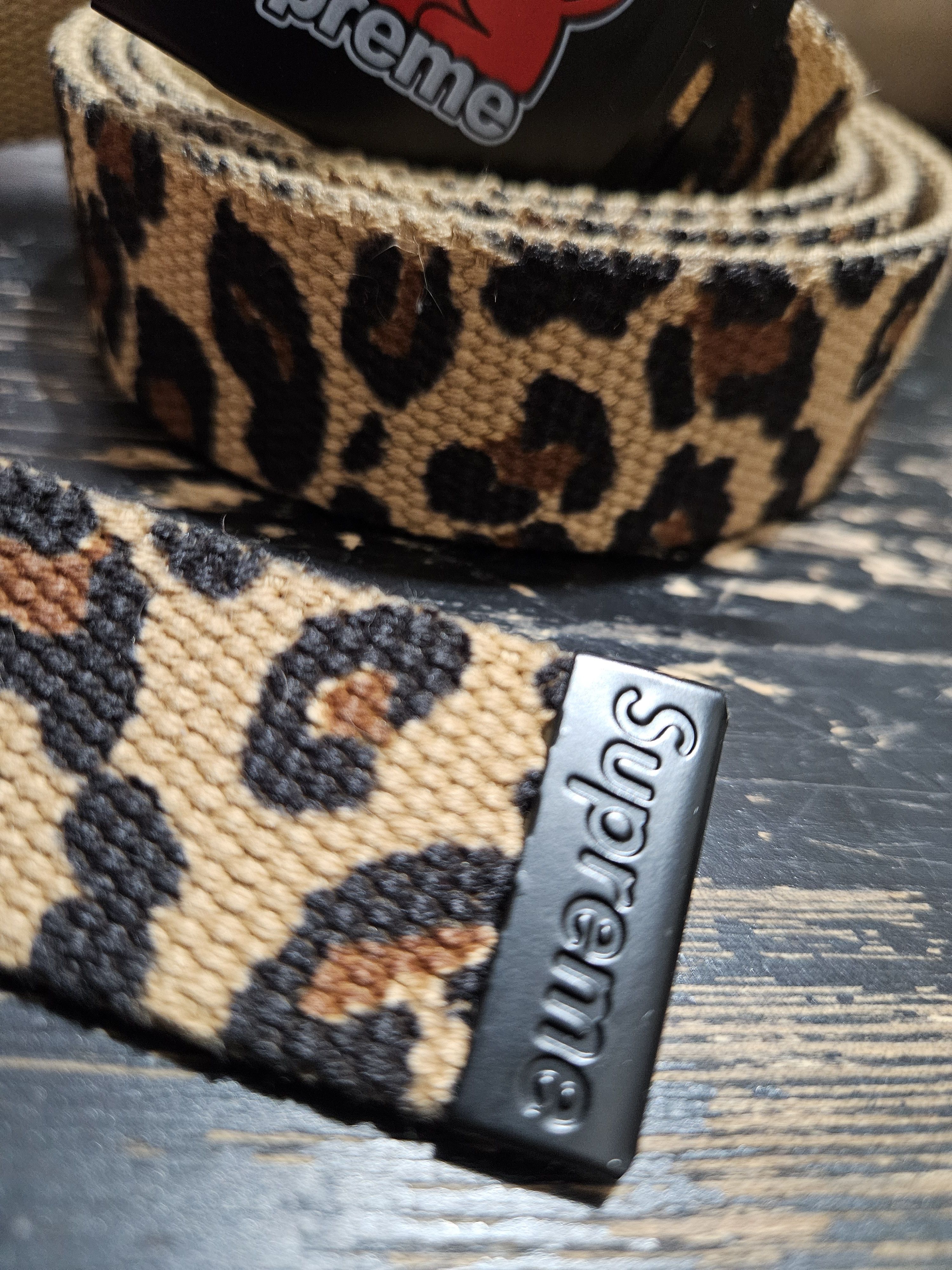 Supreme Toy Machine Webbing Belt Leopard OS DS SS24