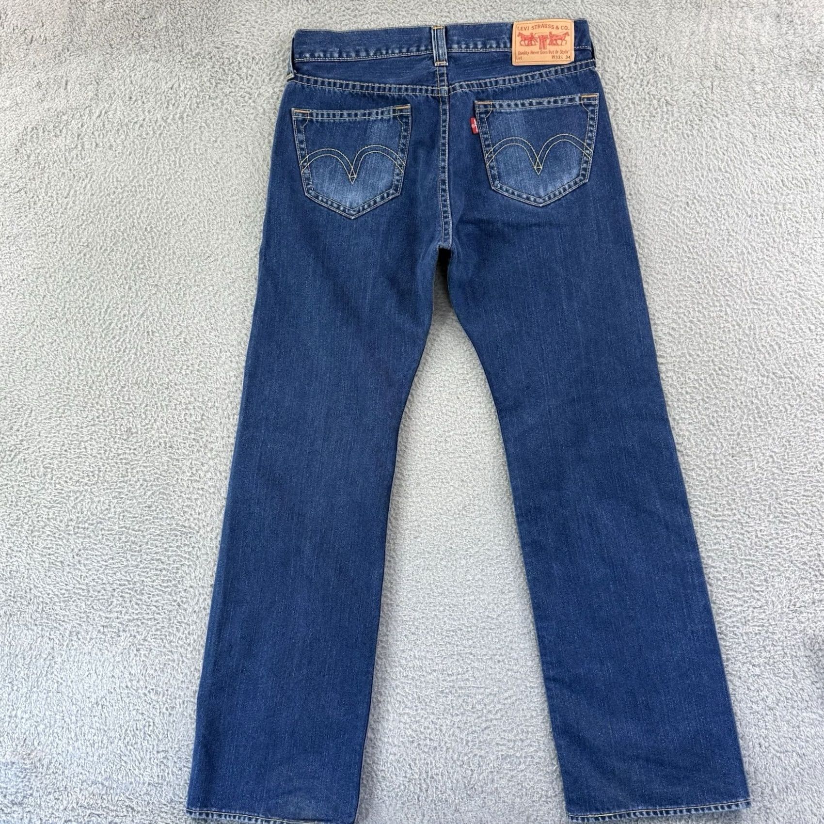 Levi's VINTAGE Levi's Iconic Straight Jeans Mens 33x34 Blue Denim Button Fly Y2K Size US 33 - 6 Thumbnail