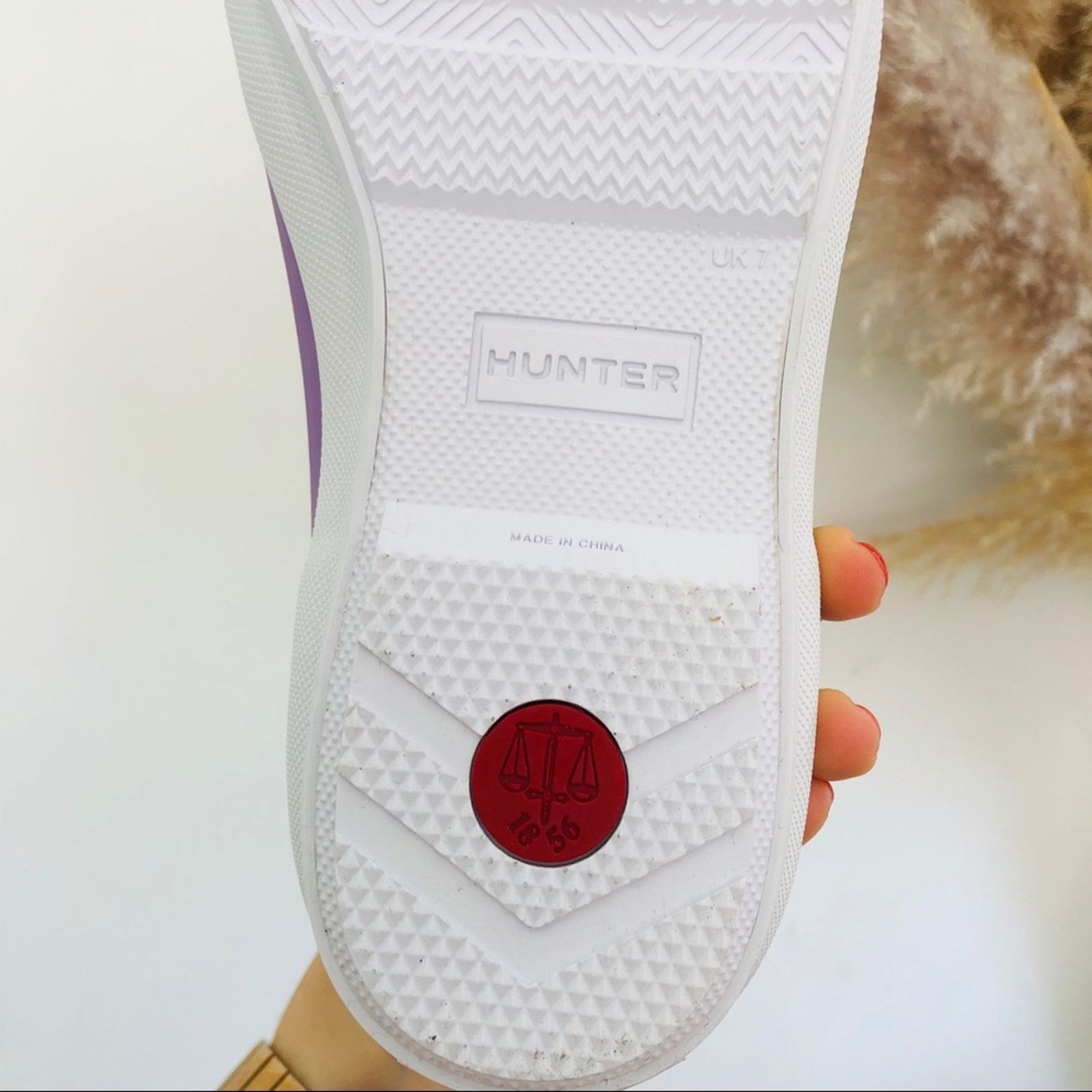 Hunter NEW HUNTER Purple White Slip On Rubber Sneaker Flats Shoes Size US 9 / IT 39 - 6 Thumbnail