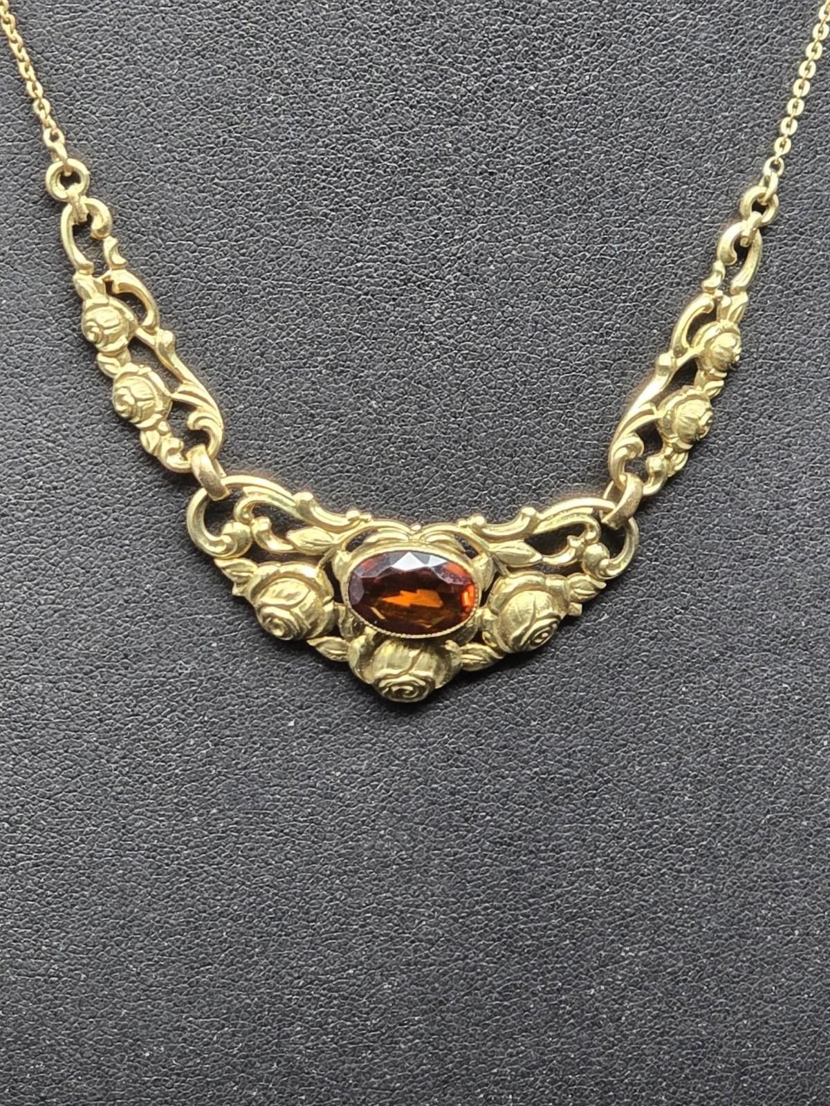 Other Antique Oresto Gold-Plated Necklace – Rose & Leaf Motif Size ONE SIZE - 3 Thumbnail