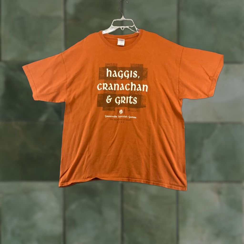 Gildan VINTAGE Scottish Highland Games T-Shirt Men XL Orange Cotton 2000s Scottish Cultural Festival Size US XL / EU 56 / 4 - 1 Thumbnail