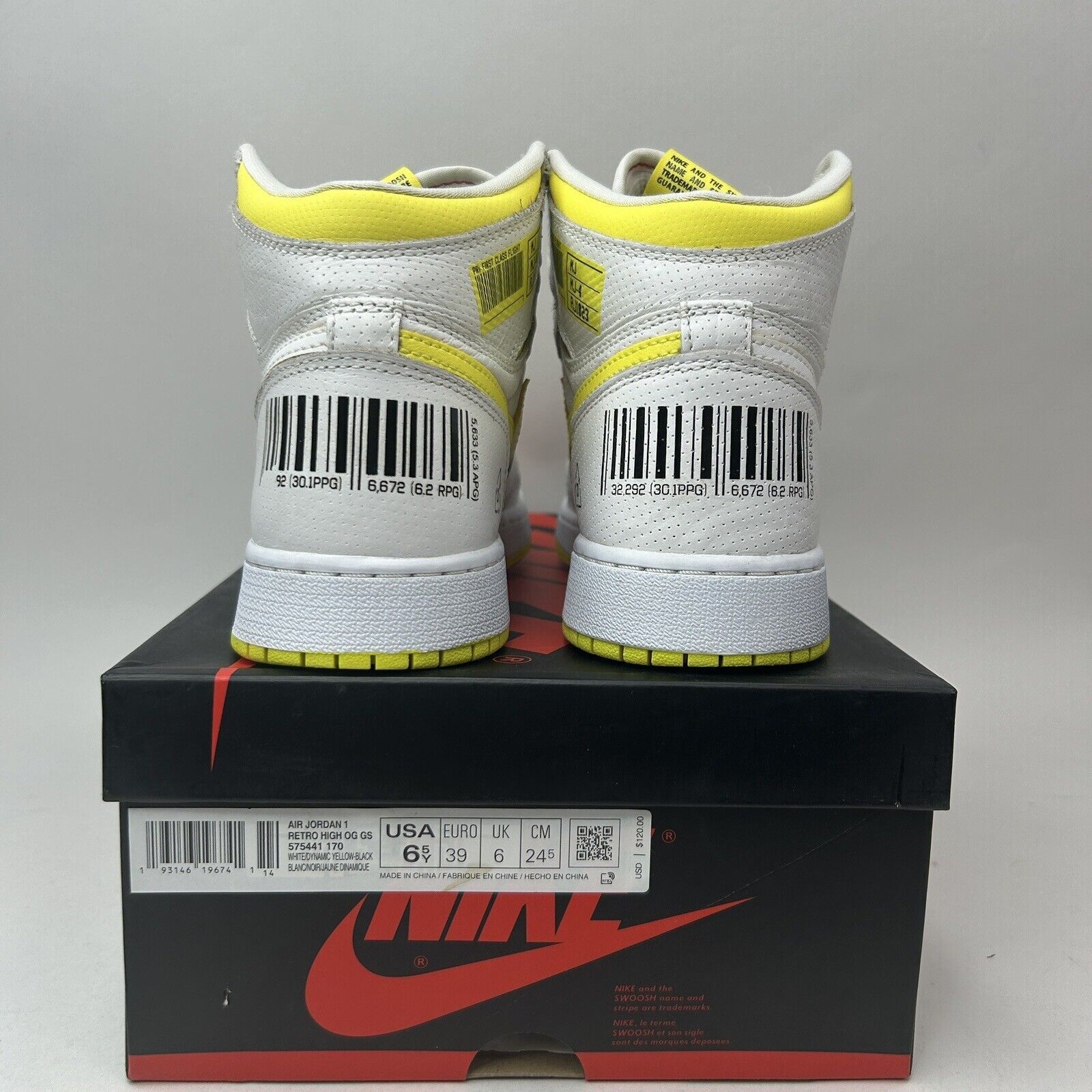 Nike Nike Air Jordan 1 High Retro GS “First Class Flight” 2023 Size US 8 / IT 38 - 5 Thumbnail