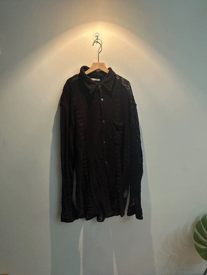 Our Legacy Our Legacy size50 Black lace shirt with openwork Size US M / EU 48-50 / 2 - 1 Thumbnail