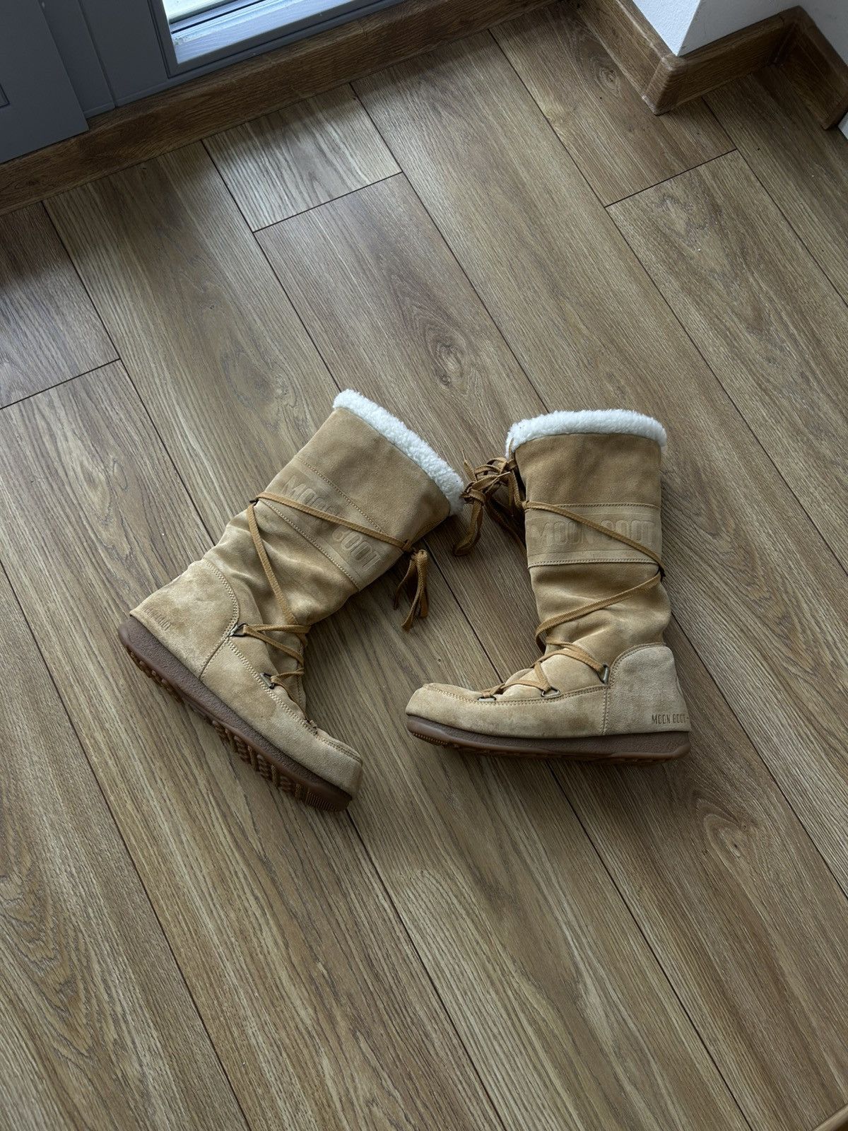 Moon Boot Vintage Tecnika Moon Boots fur Leather High Lace Up Size US 8 / IT 38 - 2 Thumbnail