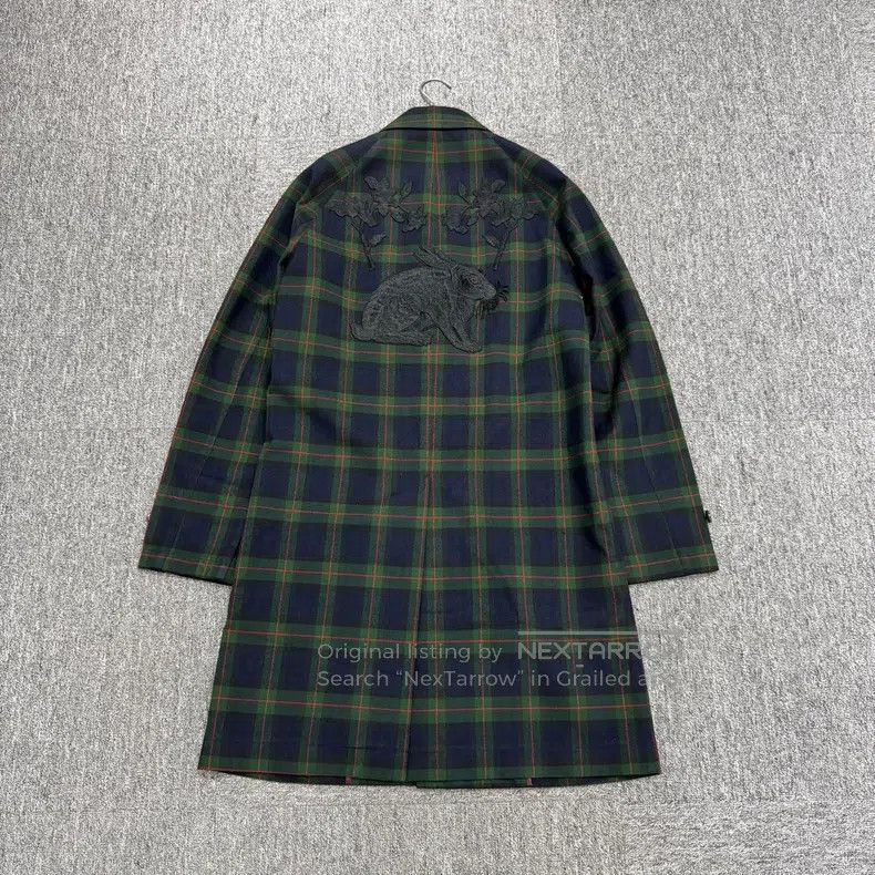 Gucci Gucci Floral rabbit embroidered plaid coat Size M / US 6-8 / IT 42-44 - 5 Thumbnail