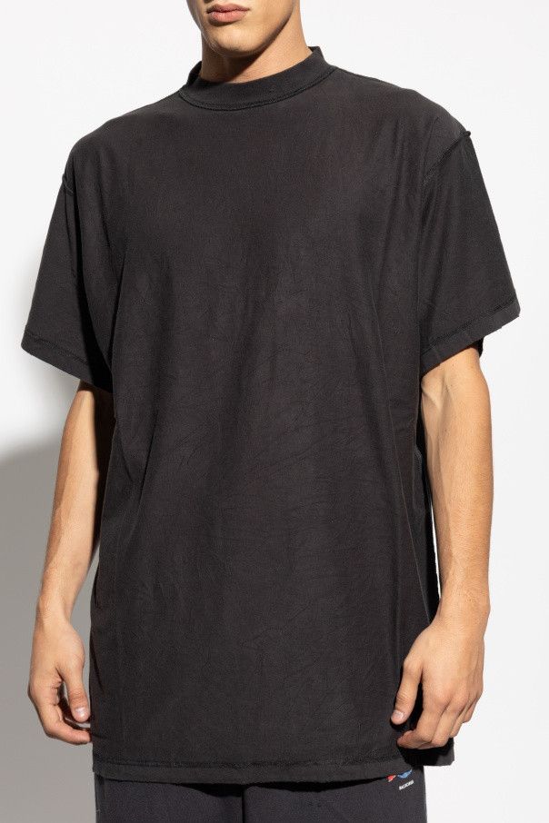 Balenciaga o1w1db10126 Inside Out Oversized T-Shirt in Washed Black Size US L / EU 52-54 / 3 - 3 Thumbnail