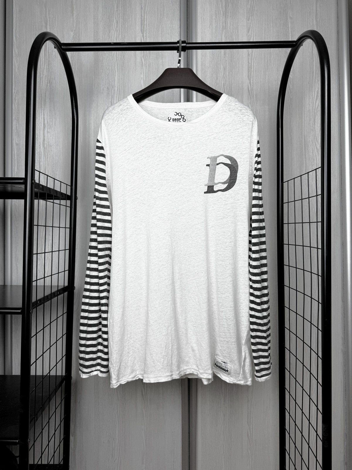 Drop Dead Drop Dead Guys White/Grey Linen Cotton long sleeve tee sz L Size US L / EU 52-54 / 3 - 1 Thumbnail