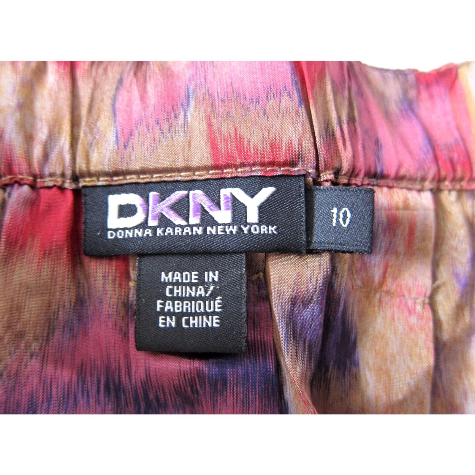 DKNY DKNY Silk Tie Dye Pleated A-Line Skirt Women Size 10 Purple KadBrown Red Size 32" / US 10 / IT 46 - 4 Thumbnail
