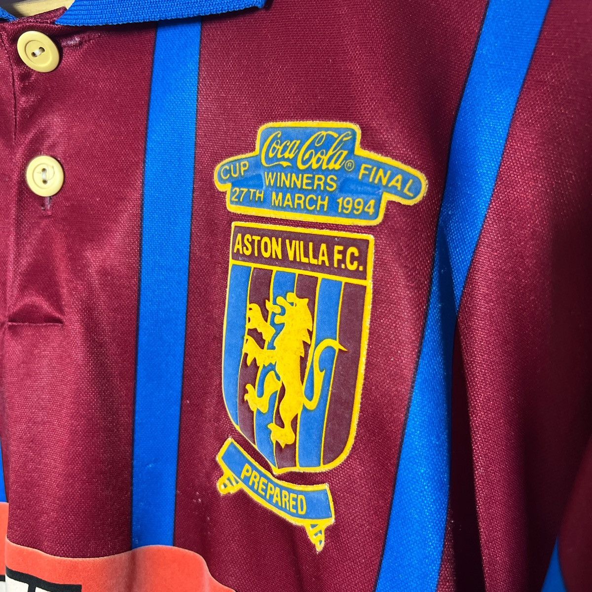 Asics Aston Villa 1993-1995 Home Jersey | Vintage Soccer Size US XL / EU 56 / 4 - 2 Thumbnail