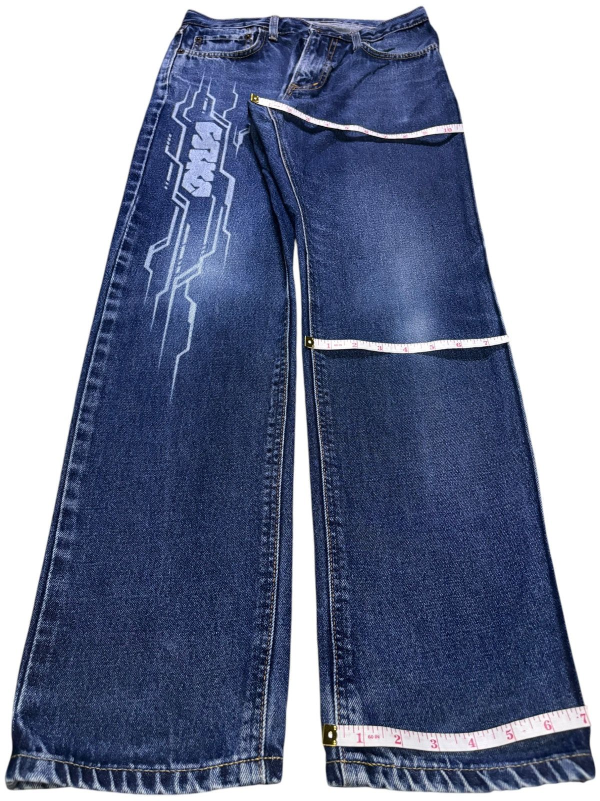 Edwin Vintage Edwin 403 Blue Wash Distressed Jeans Size US 29 - 15 Thumbnail
