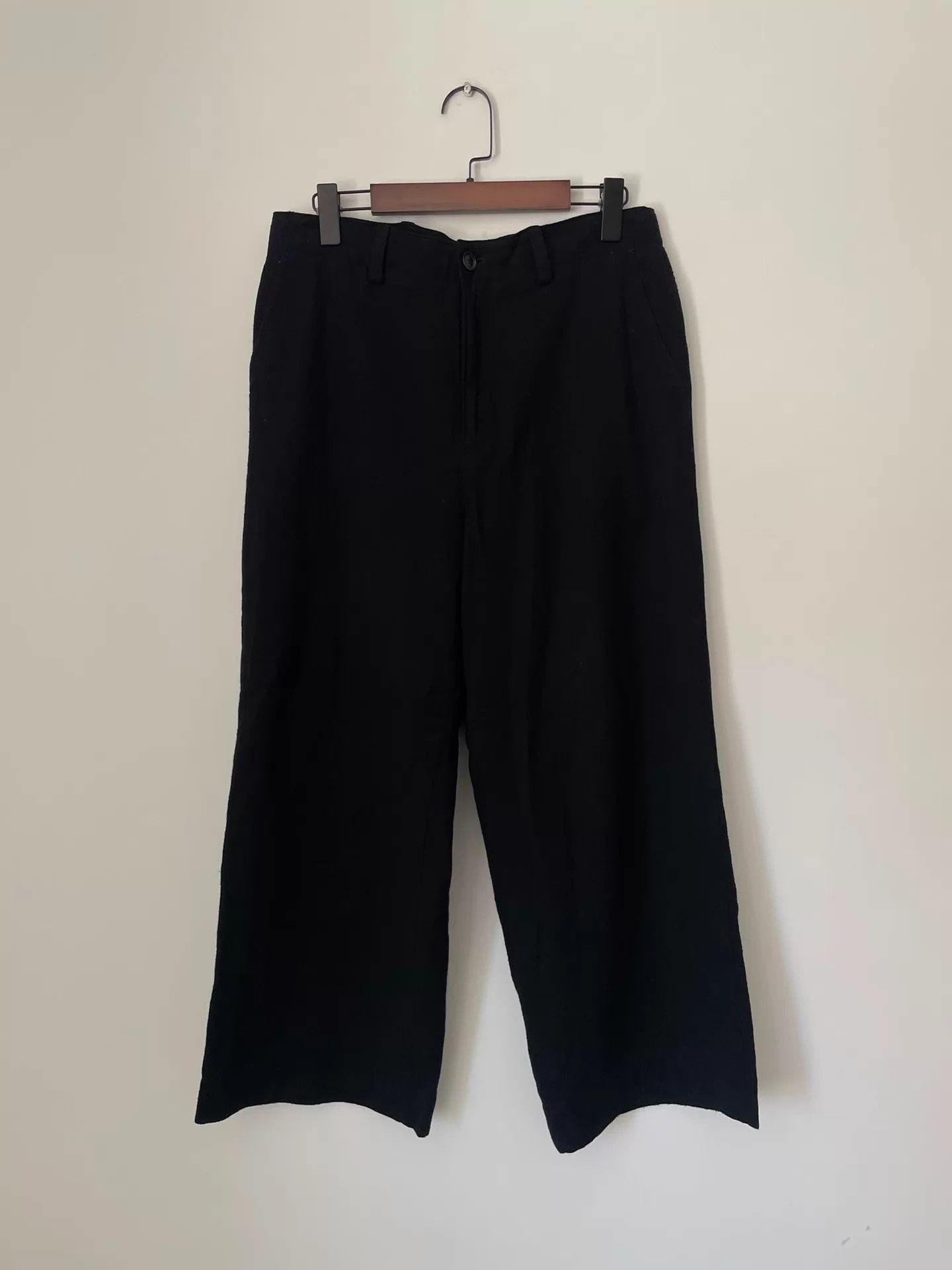 Yohji Yamamoto Yohji Yamamoto Y’s Vtg Black Wool Wide-Leg Pants 2 Size US 32 / EU 48 - 1 Thumbnail