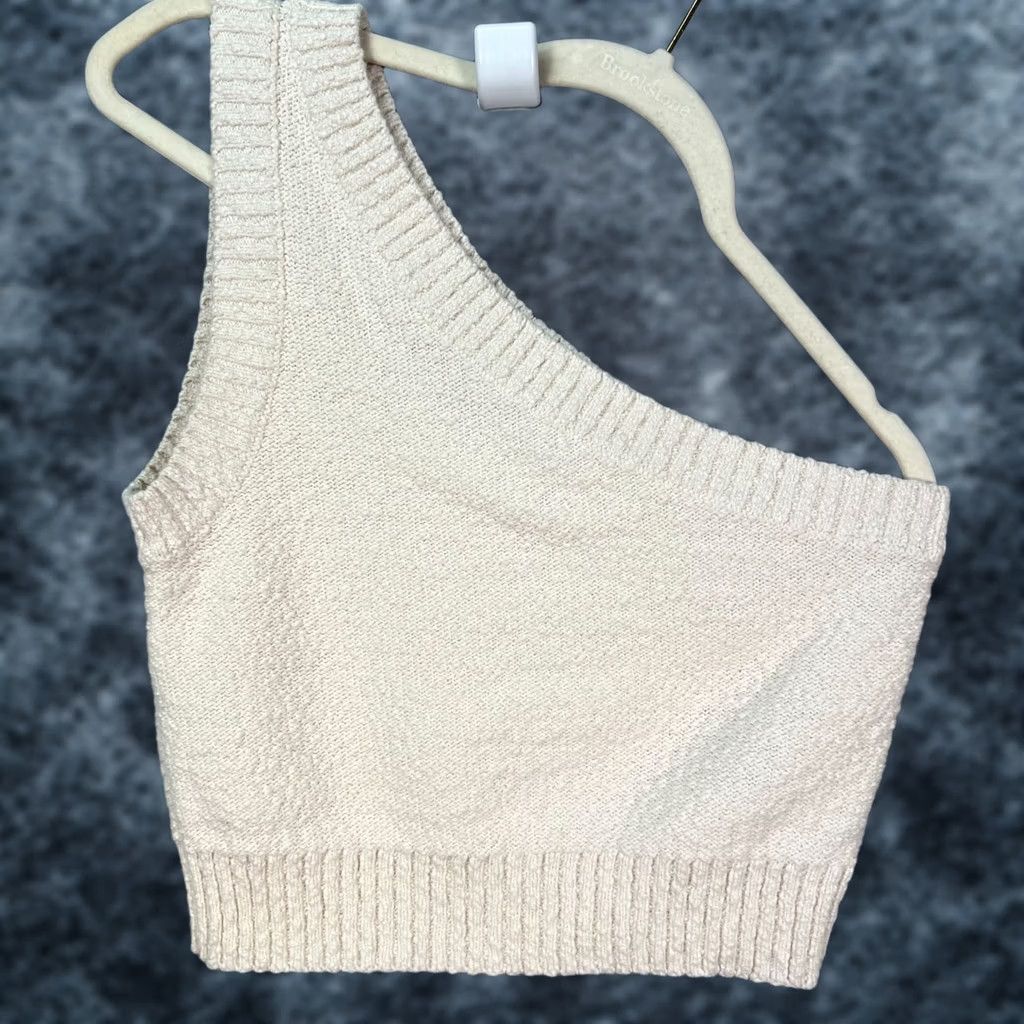 Madewell Madewell Tank Cropped One-Shoulder Knit Ivory Womens Size M Size M / US 6-8 / IT 42-44 - 1 Thumbnail