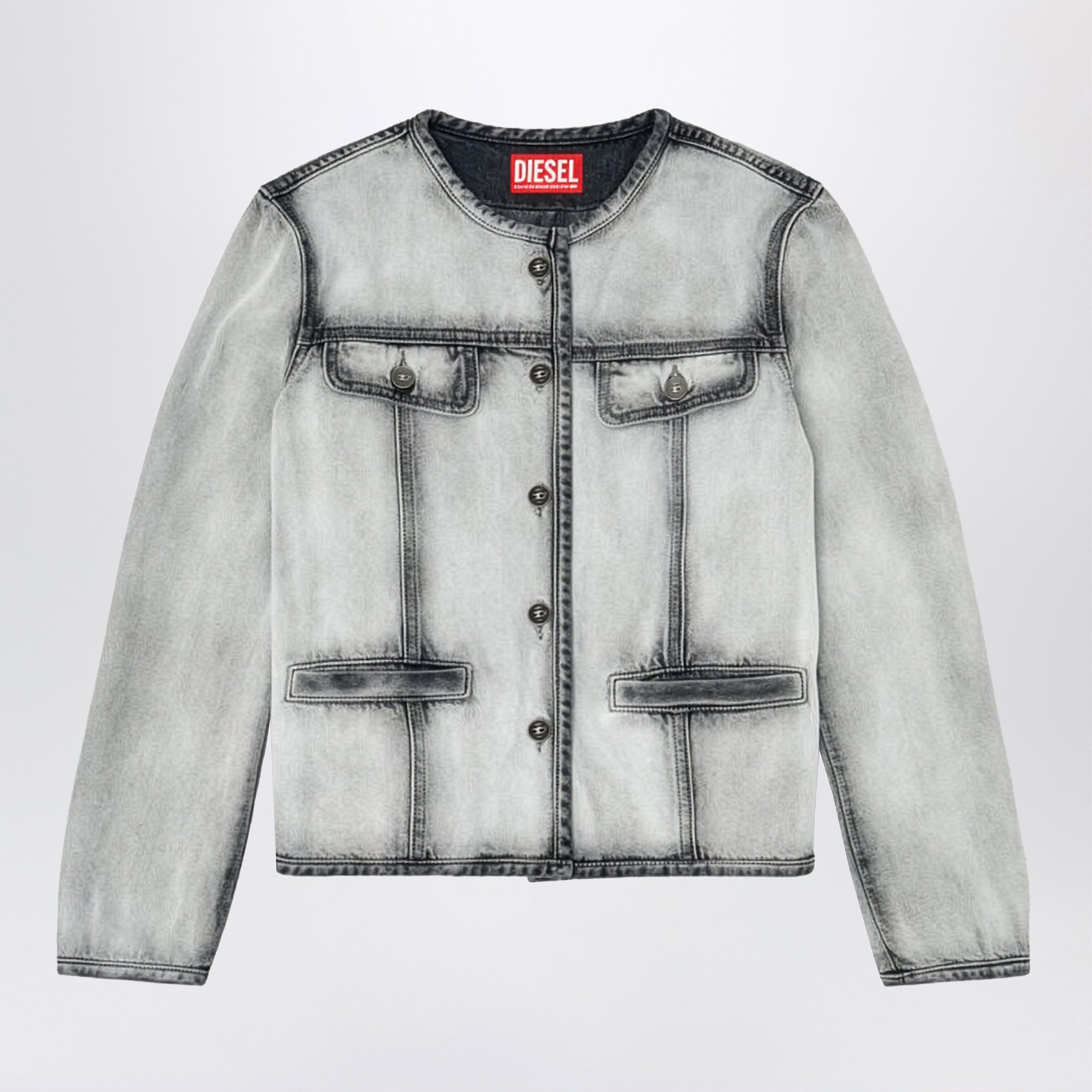 Diesel Diesel Grey De-Grafy Skeleton Denim Jacket Size L / US 10 / IT 46 - 1 Thumbnail