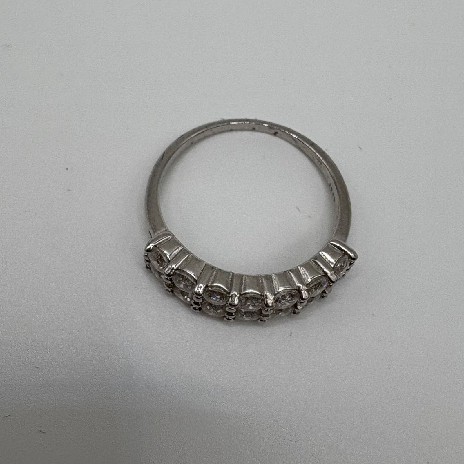 Handmade 1.2ct Moissanite Double Row Band - S925 WG Plated size 7.5 Size ONE SIZE - 2 Thumbnail