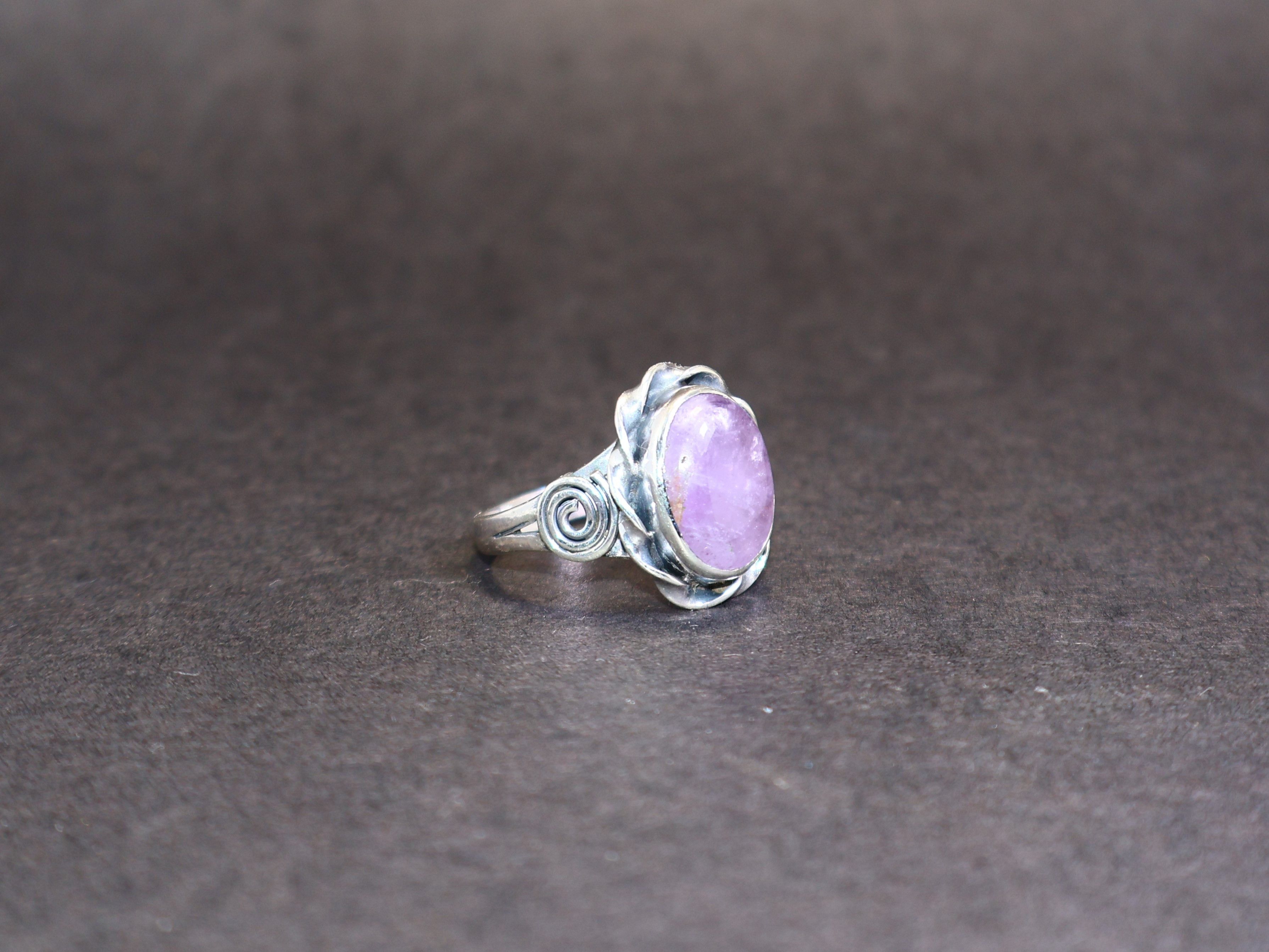 Handmade Amethyst Gemstone Ring, Sterling Silver Ring, Handmade Ring, Size ONE SIZE - 4 Thumbnail