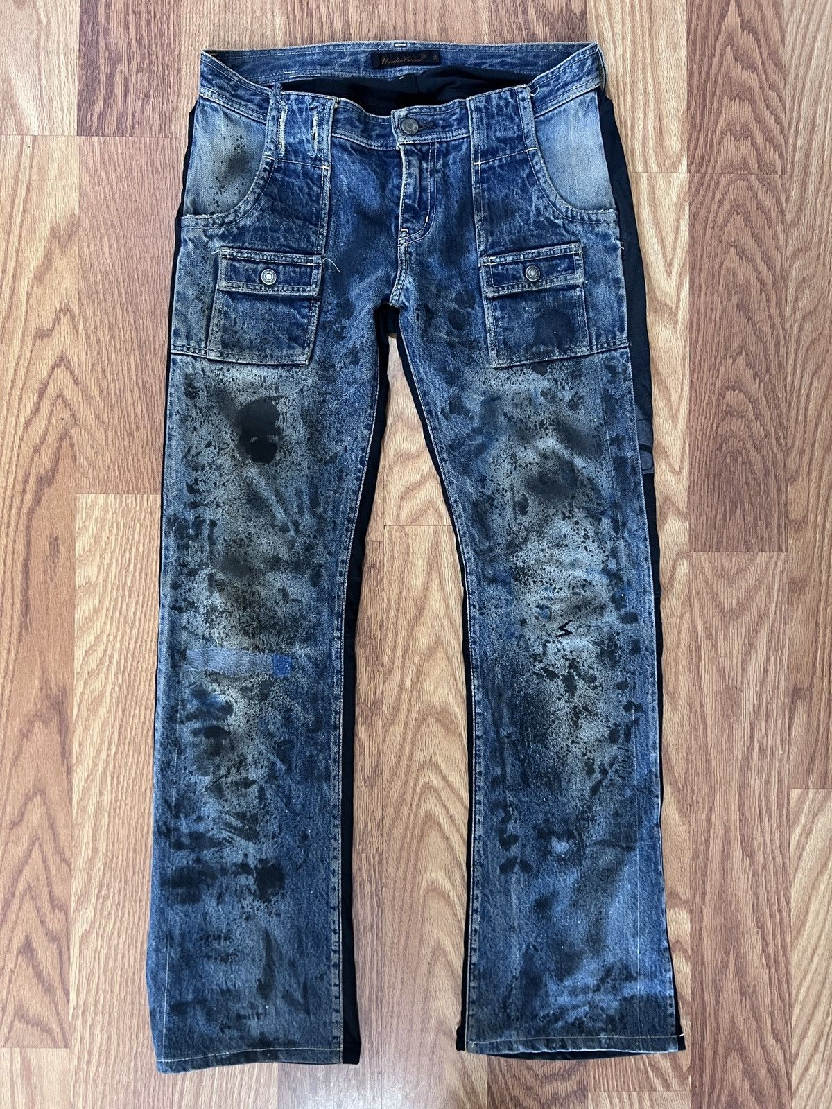 Undercover 06 “T” Oil Spill Hybrid Denim | Grailed