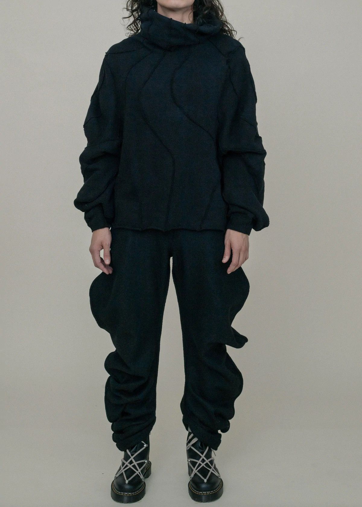 Jordan Arthur Smith Collection 2 Black Dip Dyed Reversible Human Sweater Size US L / EU 52-54 / 3 - 4 Thumbnail