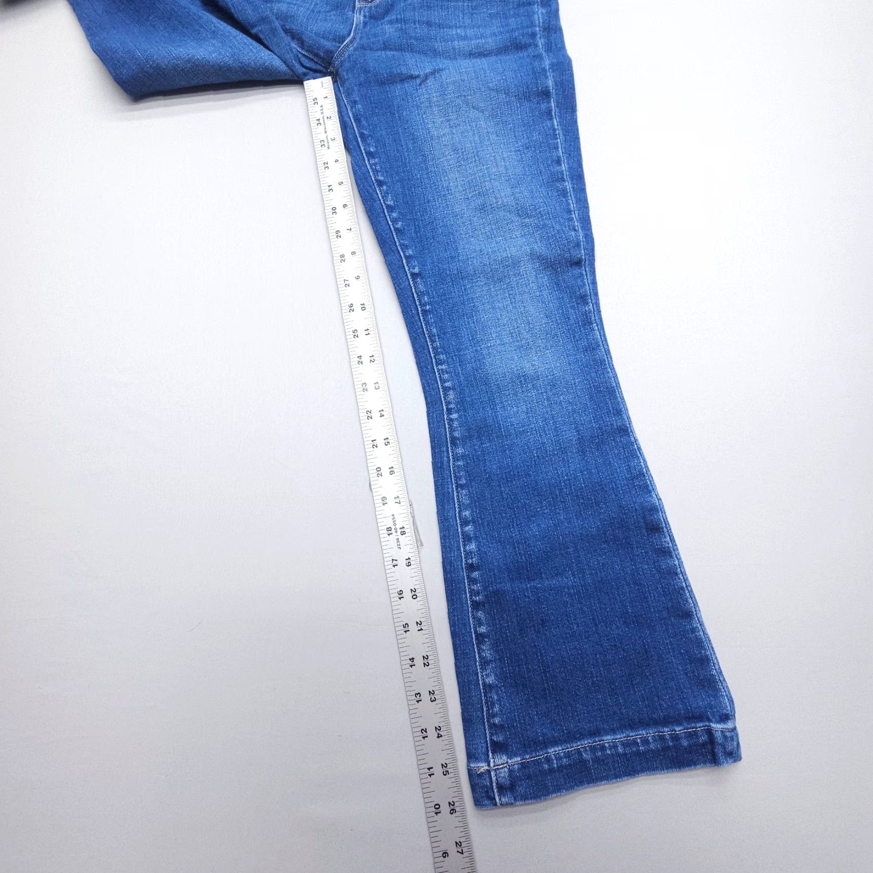 L'AGENCE VINTAGE L'AGENCE Ali Slim Flare Jean Maywood Womens 24 Blue USA Made Stretch Denim Size 42" / US 20 - 6 Thumbnail