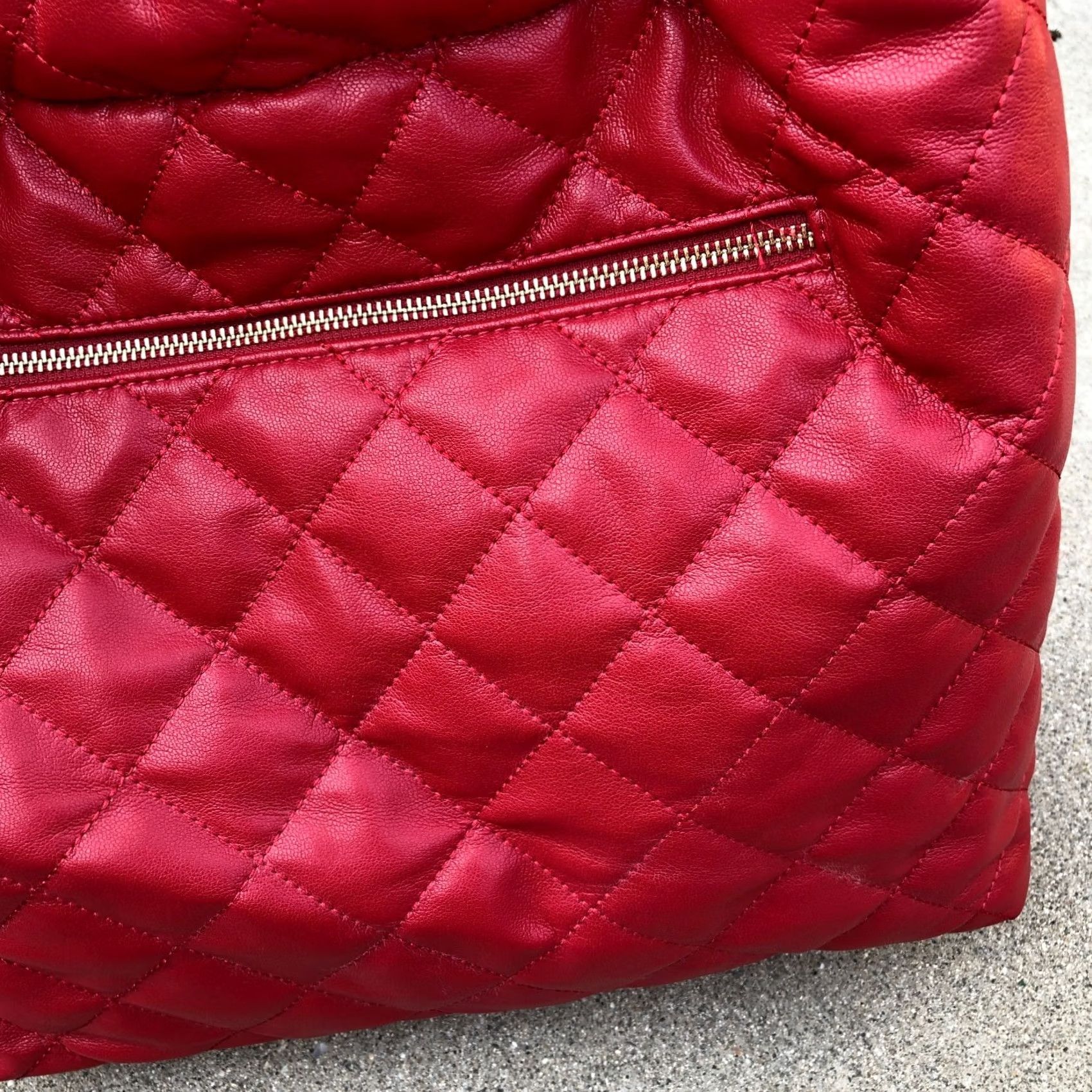 Vintage INC International Concepts Quilted Purse Women's Red Faux Leather Shoulder Bag Size ONE SIZE - 6 Thumbnail