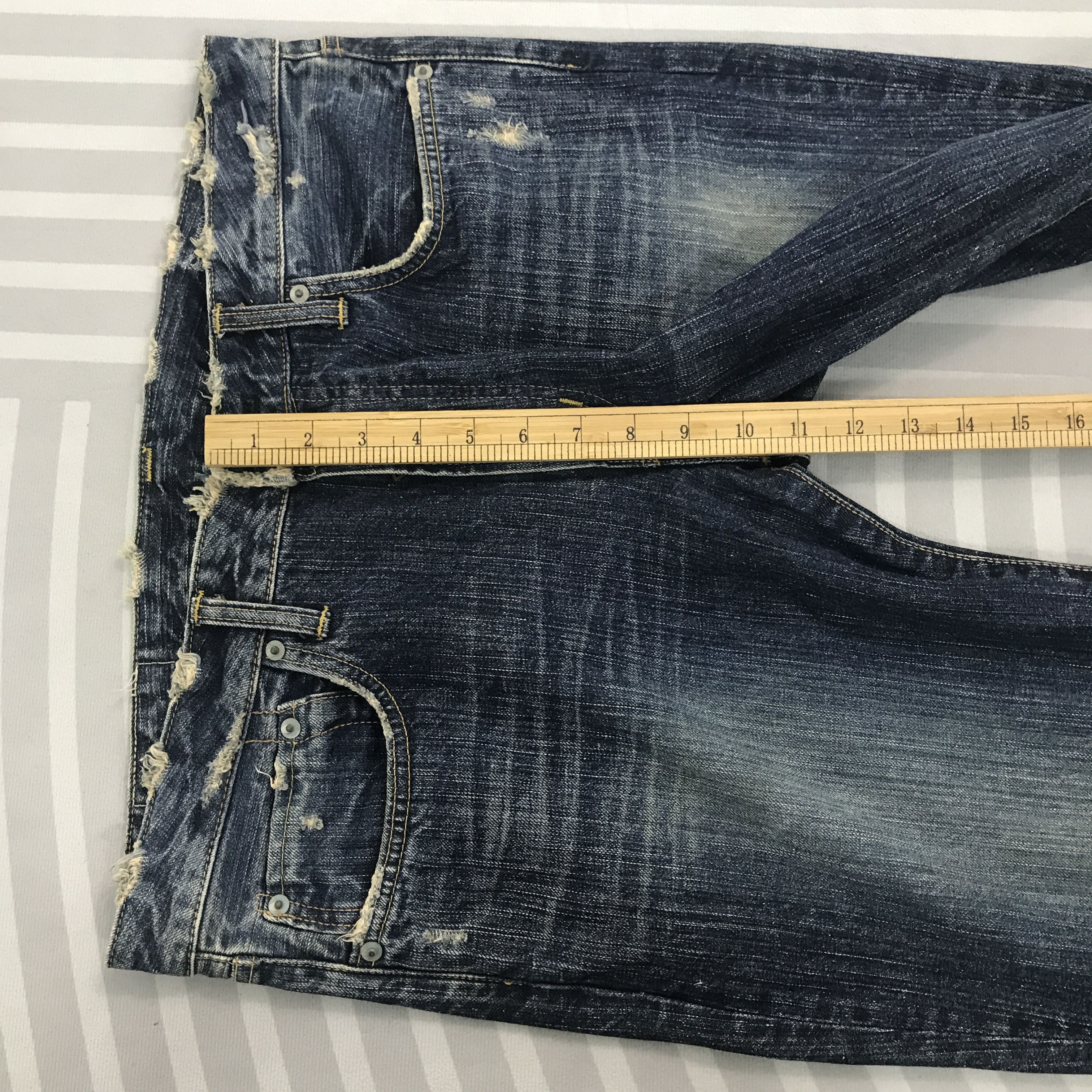 Edwin × Vintage Flare Edwin Japan distressed bootcut Denim pants Size US 34 / EU 50 - 8 Thumbnail