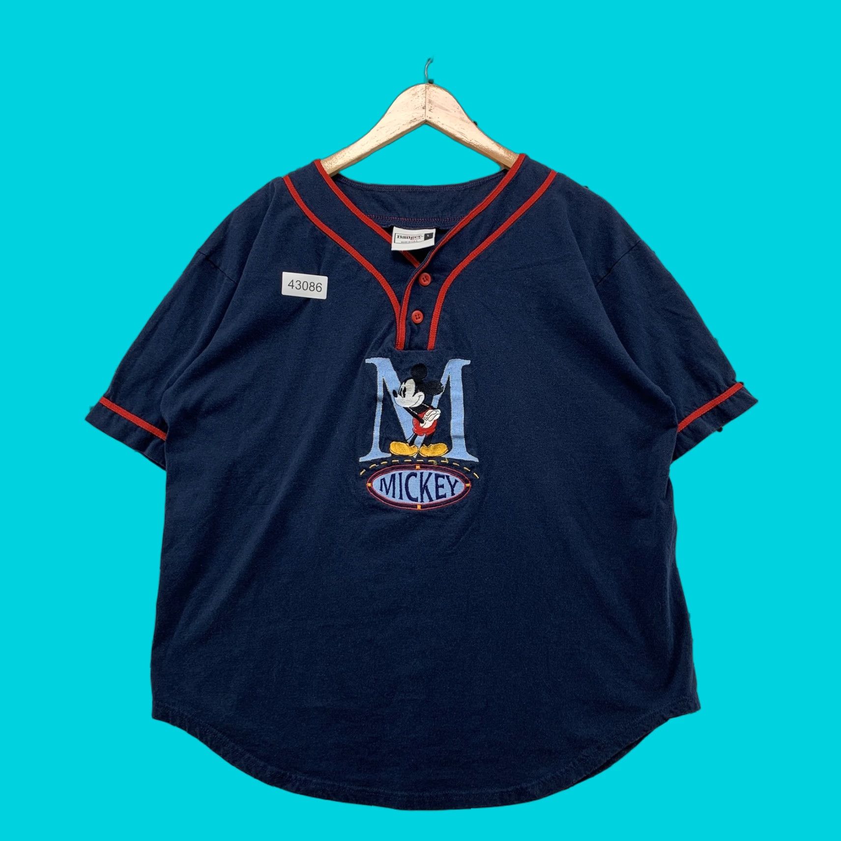 Vintage VINTAGE Badger Sport Mickey Graphic T-Shirt Navy Blue Short Sleeve L Made USA Womens Shirt L Navy Mickey Graphic T-Shirt 90s-Event Size L / US 10 / IT 46 - 1 Thumbnail