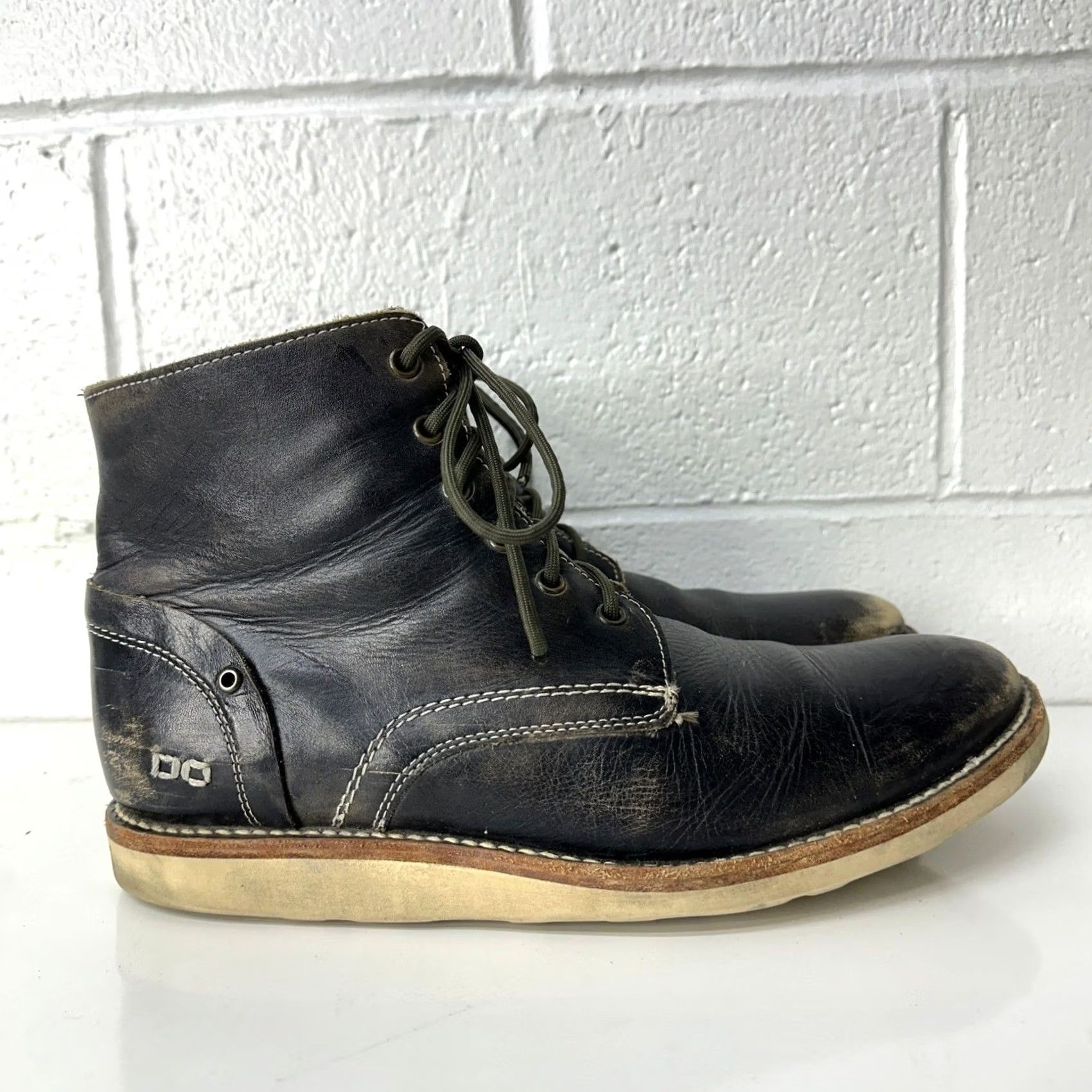 Bed Stu Bed Stu Lincoln Vibram Wedge Boots Black Distressed Leather Mens 11 Size US 11 / EU 44 - 3 Thumbnail