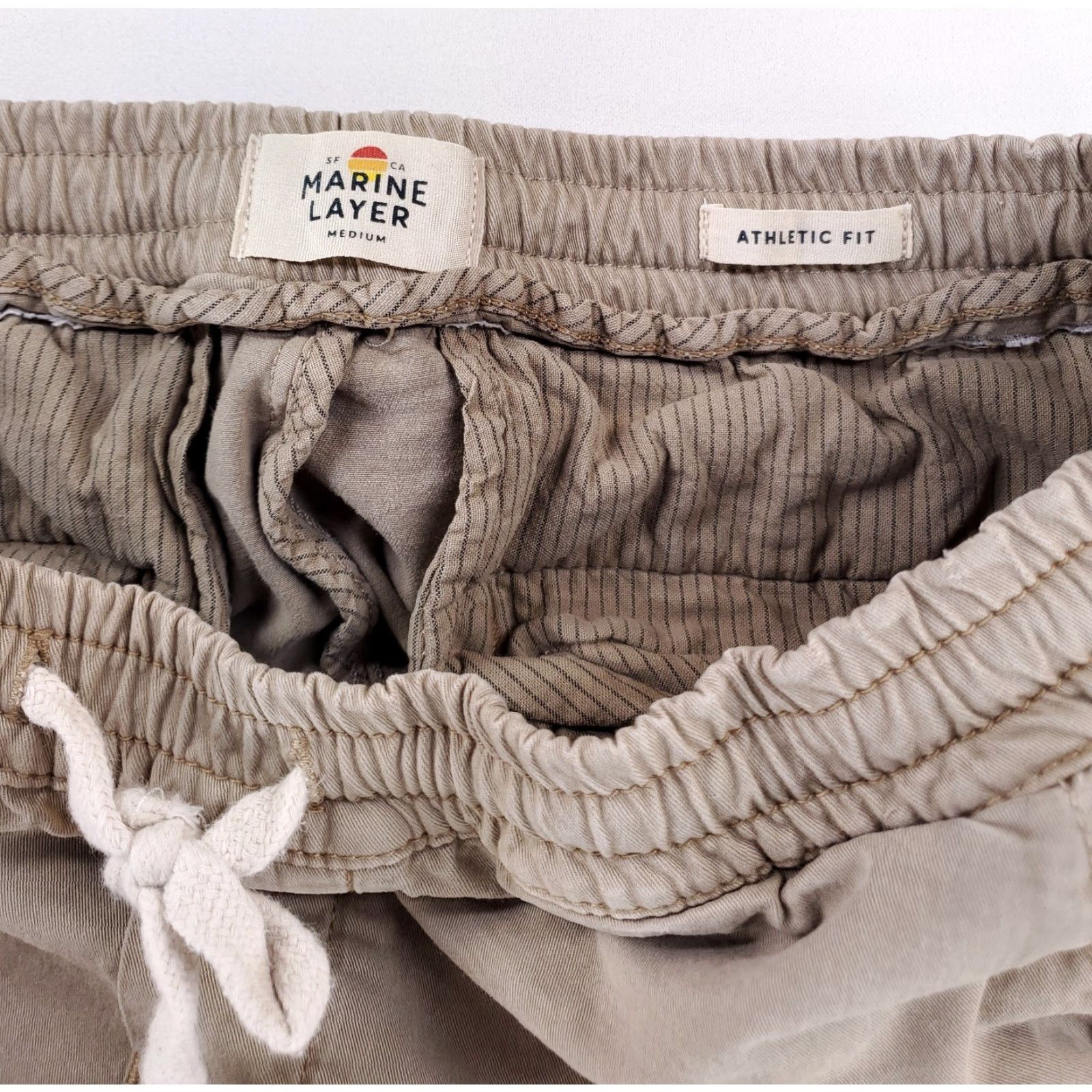 Marine Layer Marine Layer Saturday Joggers Pants Mens M Beige Drawstring Elastic Waist 30-34 Jogger Men M Size US 31 - 2 Thumbnail