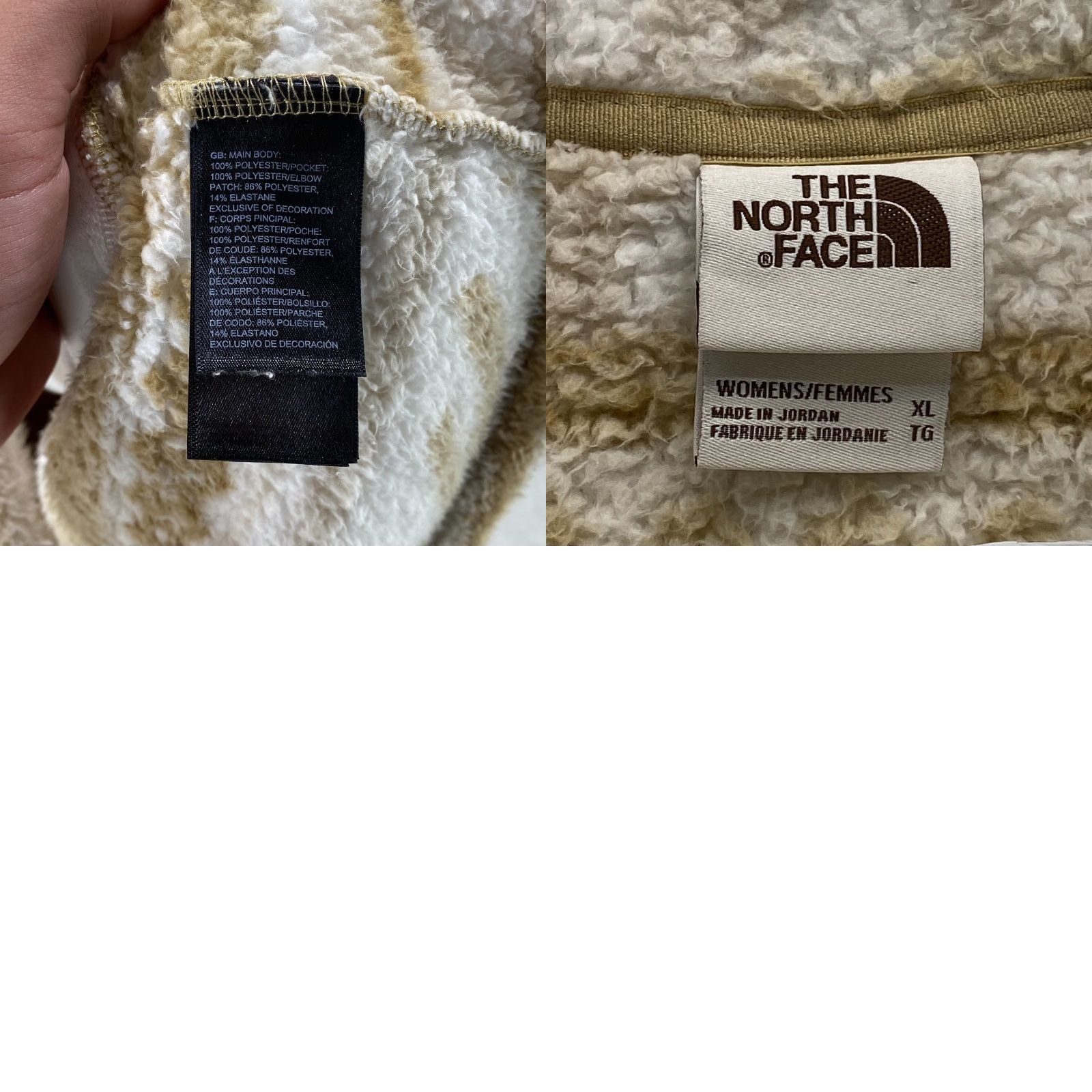 The North Face VINTAGE North Face Sherpa Fleece Womens XL Hooded Pullover Brown White 3/4 Zip Pockets Size XL / US 12-14 / IT 48-50 - 8 Thumbnail