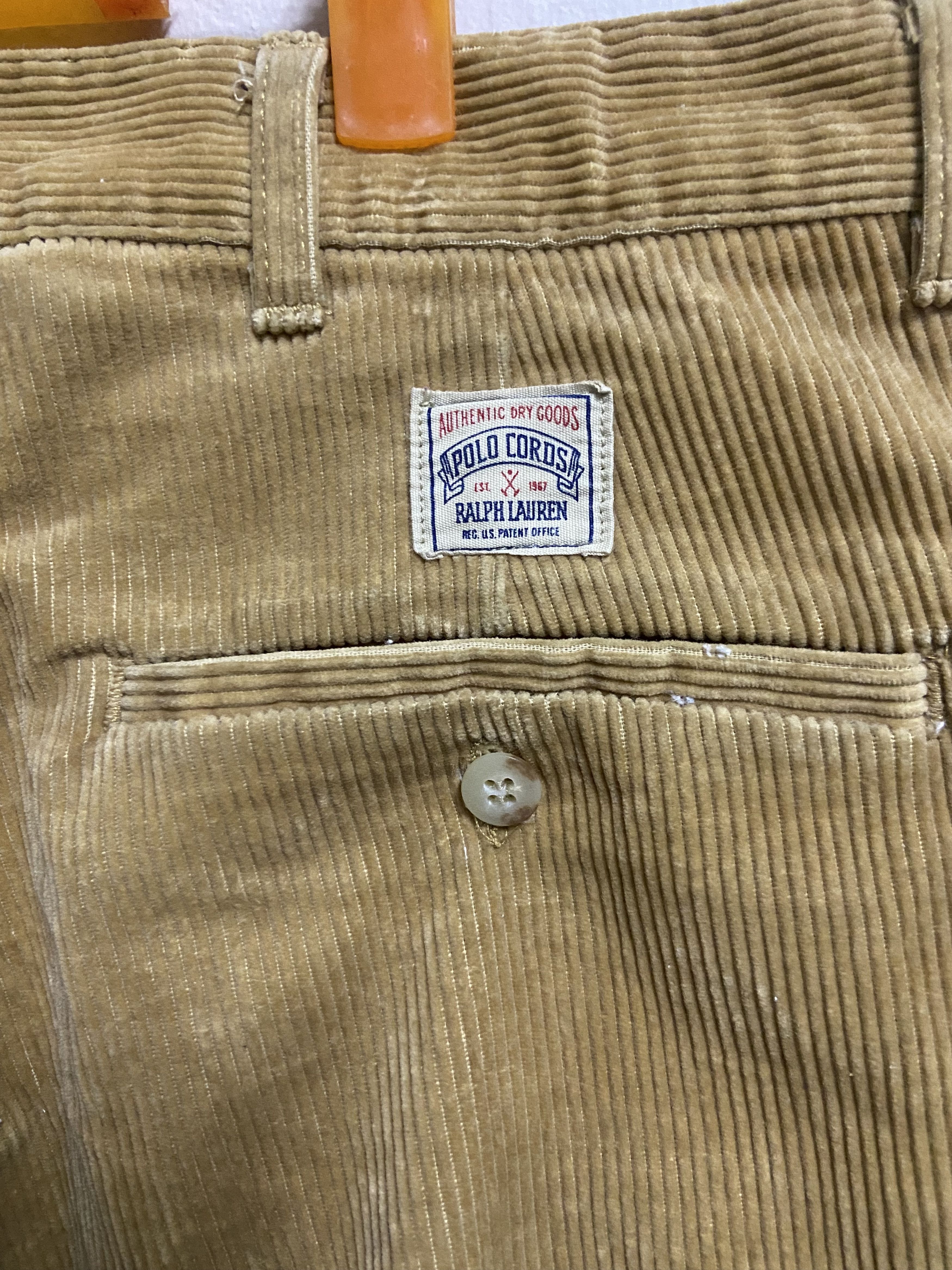 Polo Ralph Lauren × Vintage 90s Andrew Corduroy Pants 38x31 Baggy Pleated Skater Vtg Tan Size US 37 - 6 Thumbnail