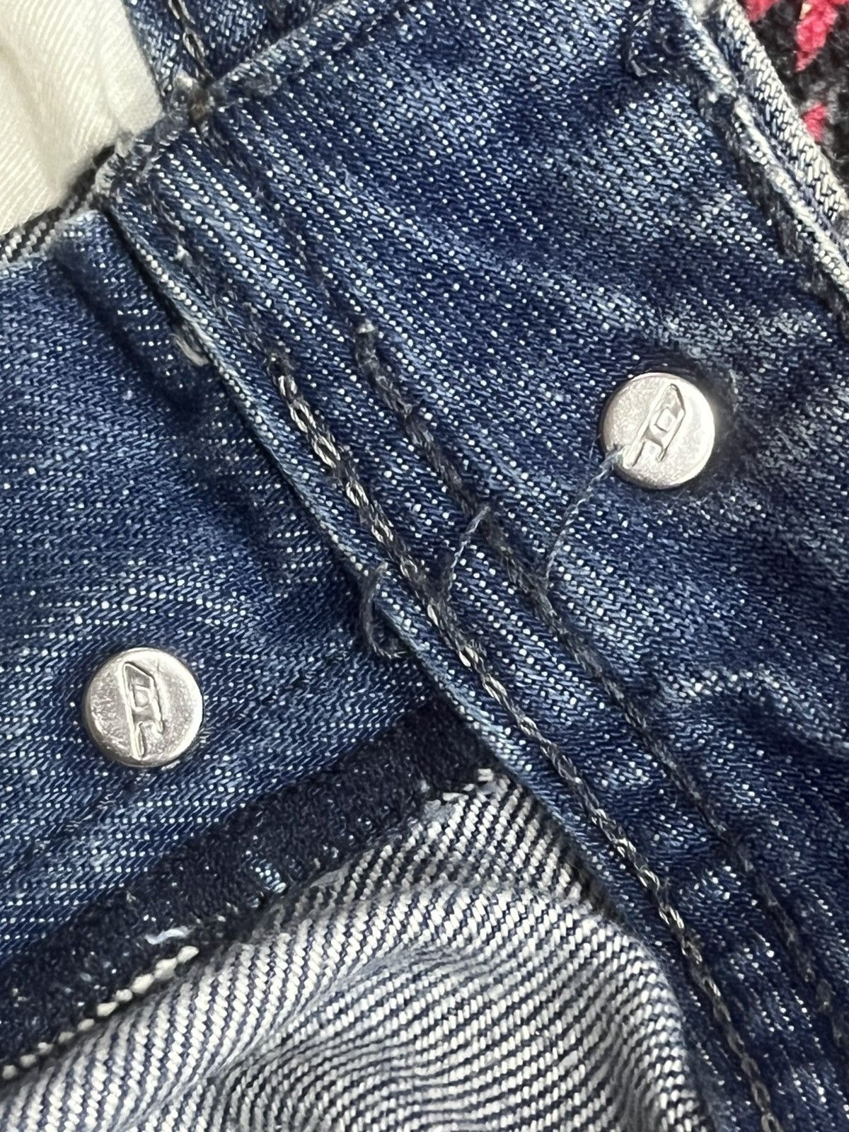 Diesel Vintage Diesel Blue Washed Distressed Buttonfly Flare Jeans Size US 33 - 8 Thumbnail