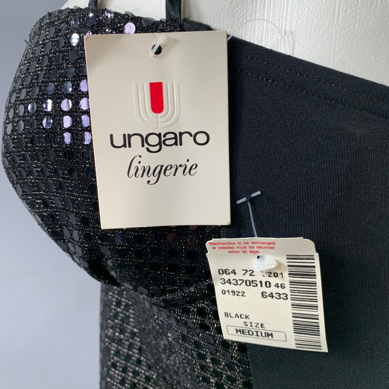 Ungaro Paris Black Nylon Blend Mixed Fabrics Spaghetti Straps Casual Top Size M / US 6-8 / IT 42-44 - 5 Thumbnail
