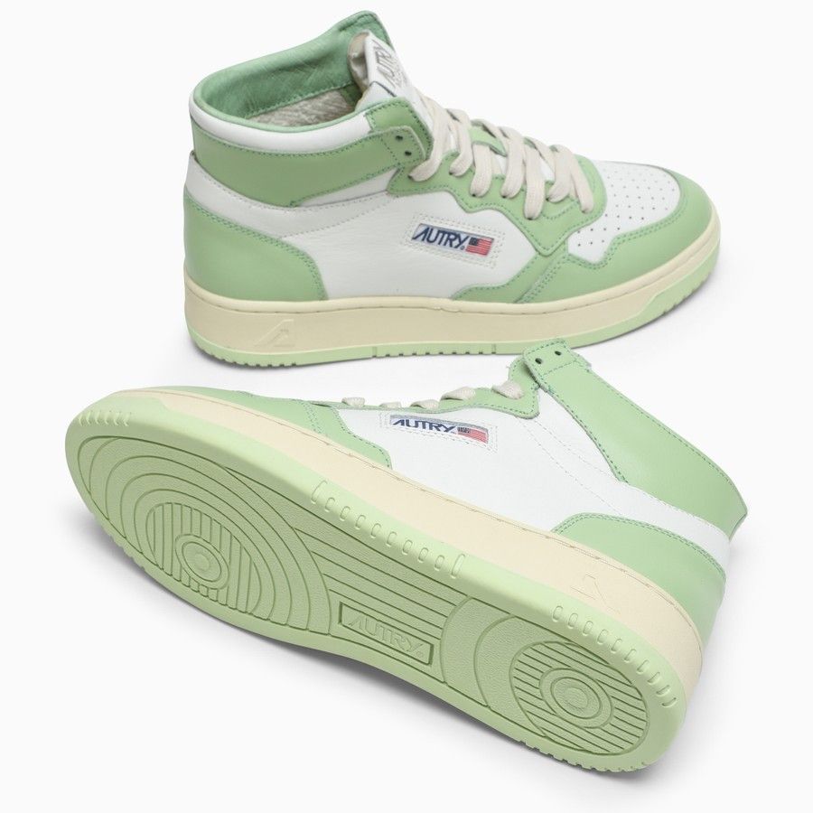AUTRY o1d2blof0824 High-Top Sneakers in White & Light Green Size US 10 / IT 40 - 4 Thumbnail