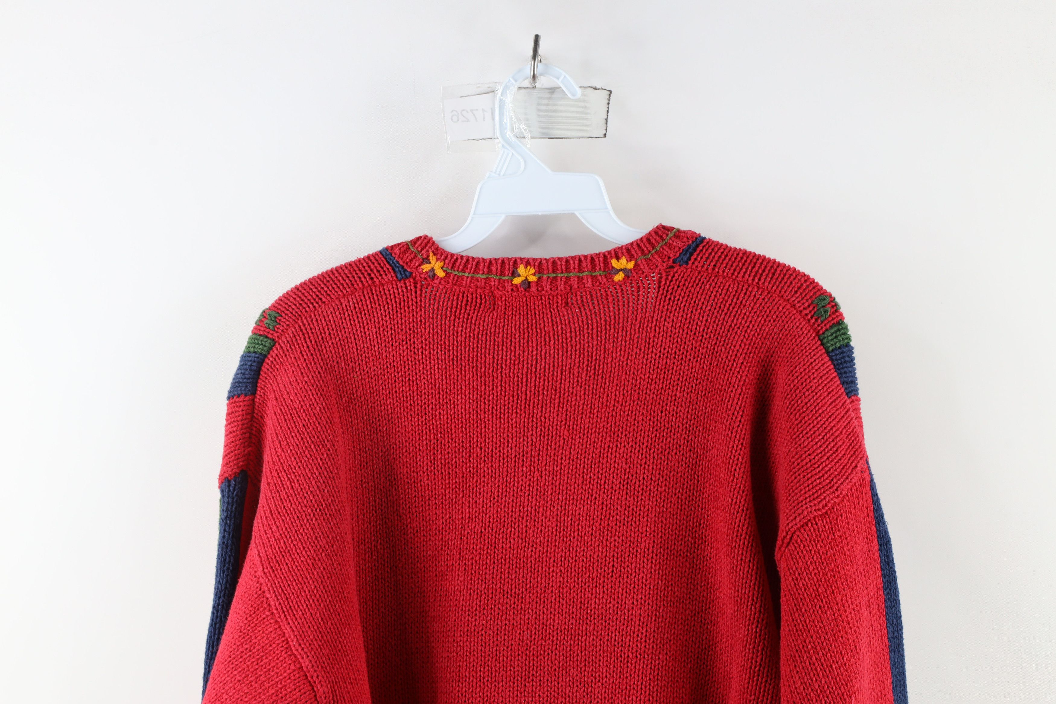 Vintage Vintage 90s Country Primitive Embroidered Cardigan Sweater Size L / US 10 / IT 46 - 14 Thumbnail