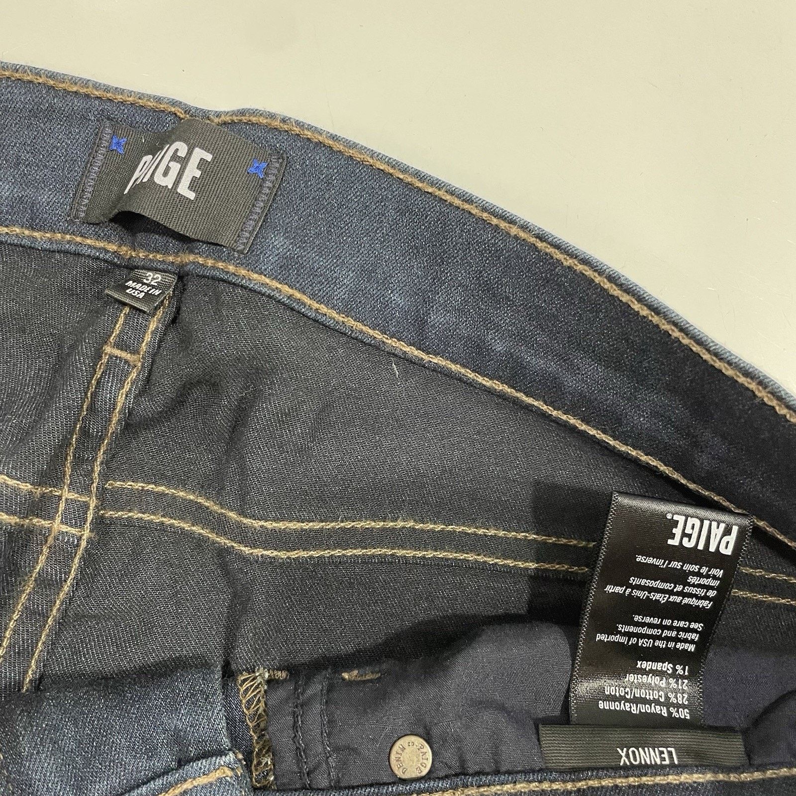 Paige Paige Lennox Jeans Mens 32 Blue Slim Straight Stretch Denim Size US 32 / EU 48 - 8 Thumbnail