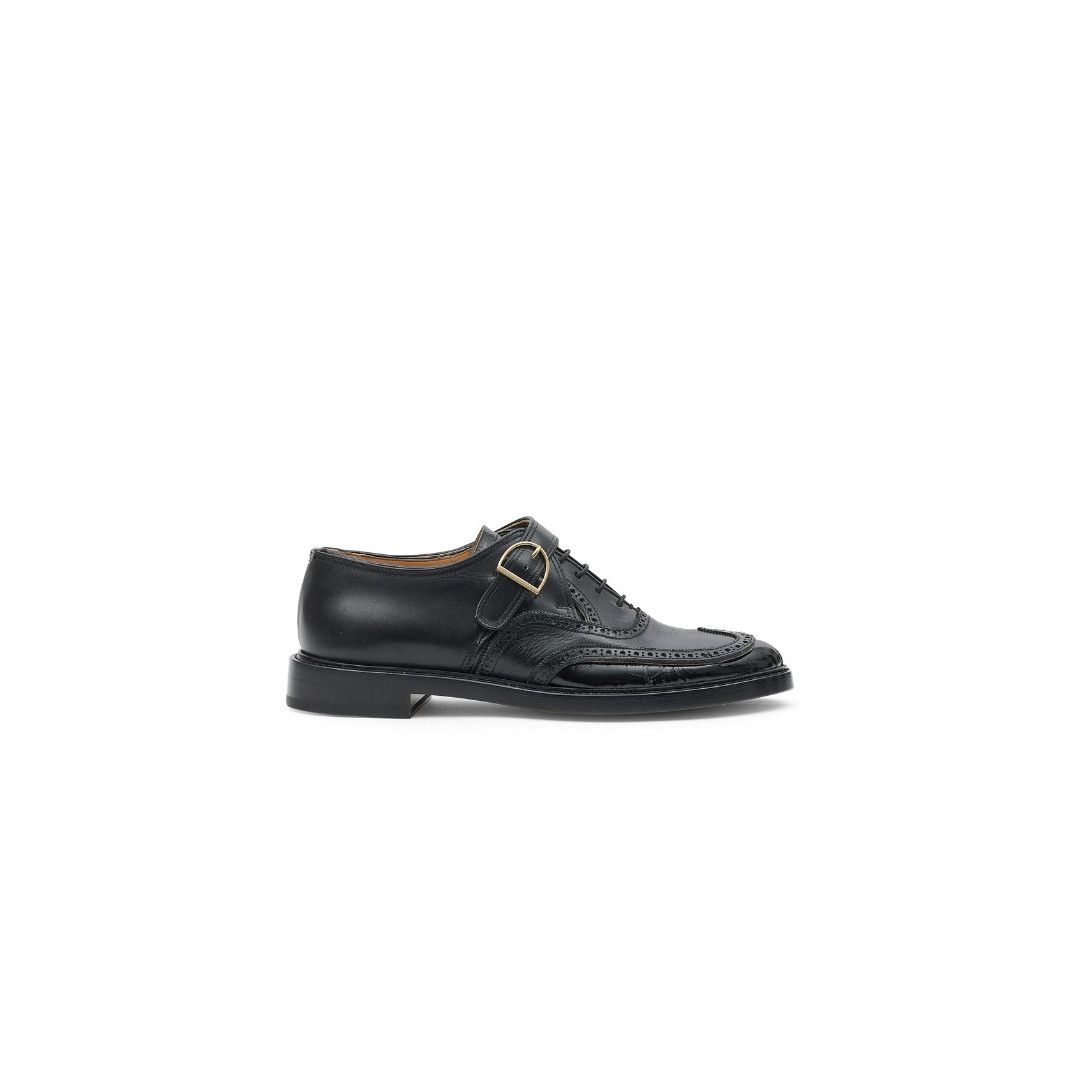 Maison Margiela o1w1db10425 Tabi Monster Buckle Lace-up Shoes in Black Size US 8 / EU 41 - 1 Thumbnail
