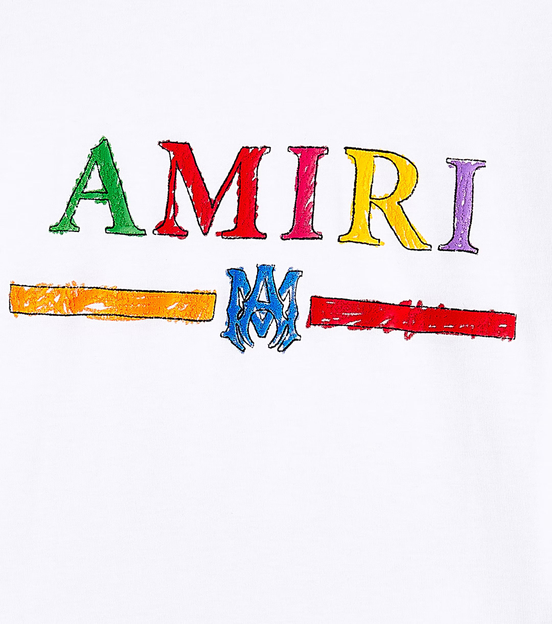 Amiri o1w1db11224 KIDS Crayon Sketch Cotton Jersey T-Shirt White Size US XXS / EU 40 - 3 Thumbnail