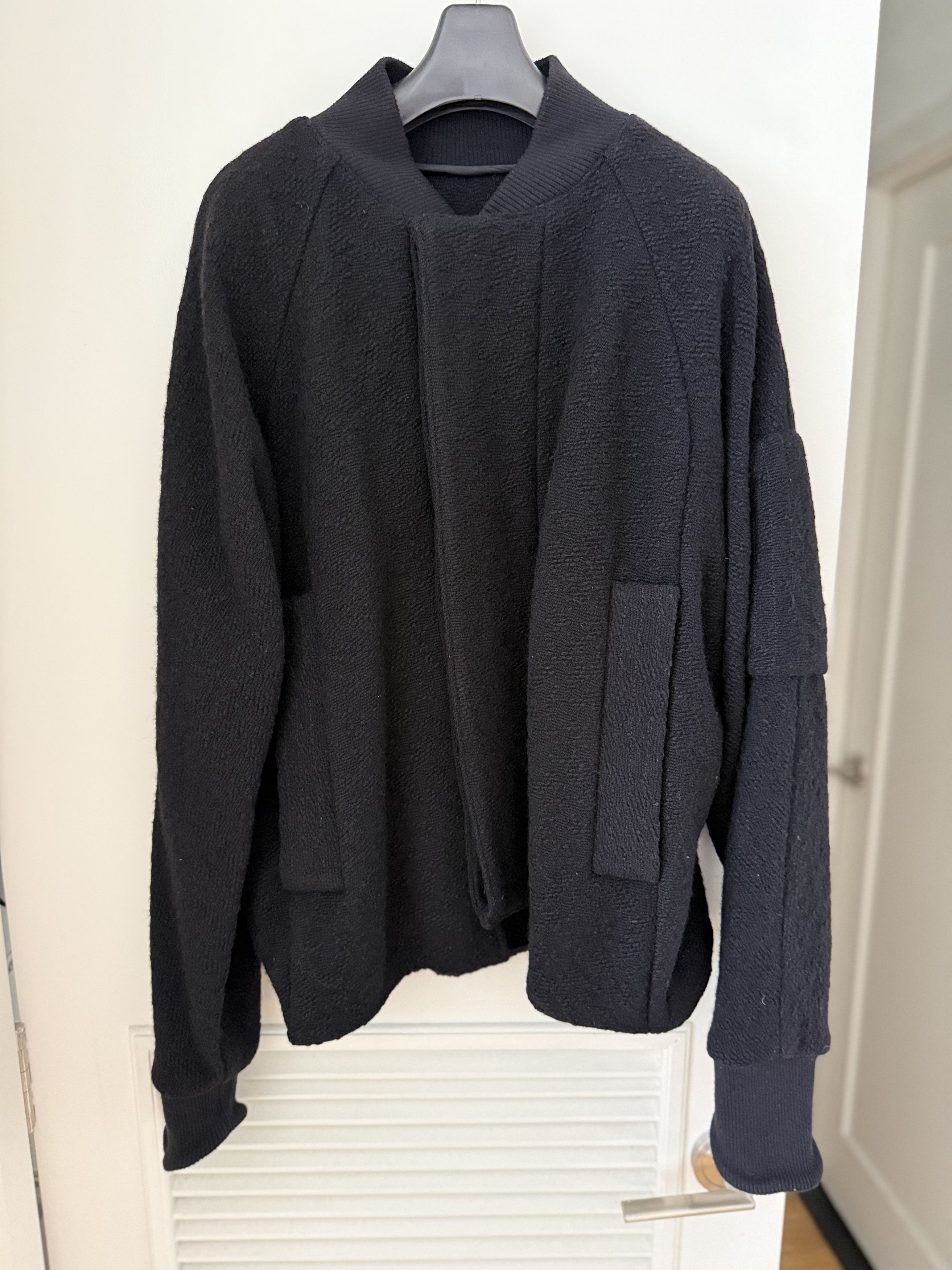 Siki Im Siki Im Men's Boucle Wool Black Bomber Jacket Size US M / EU 48-50 / 2 - 1 Thumbnail