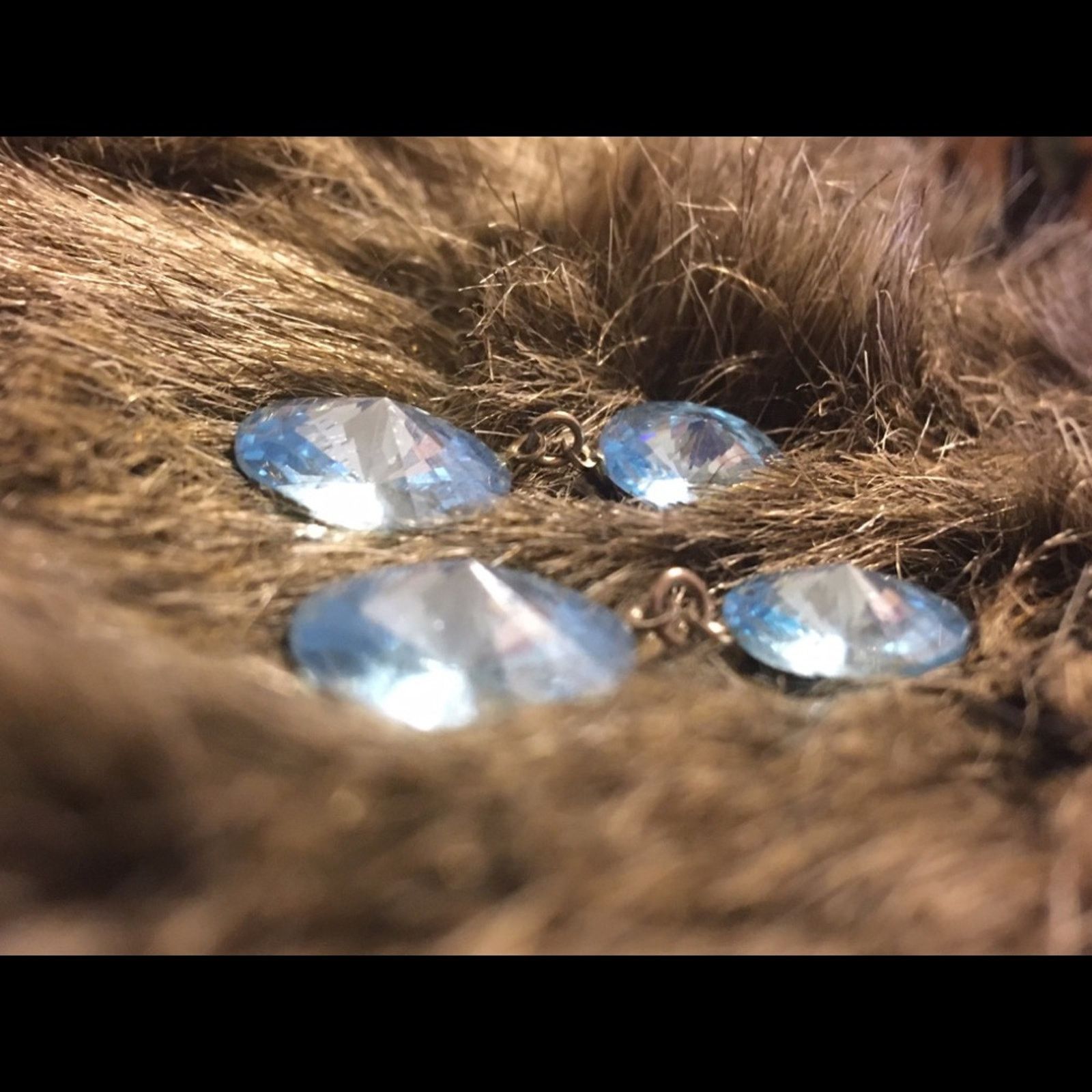 Jewelry Vintage light blue faceted stone pierced earrings Size ONE SIZE - 2 Thumbnail