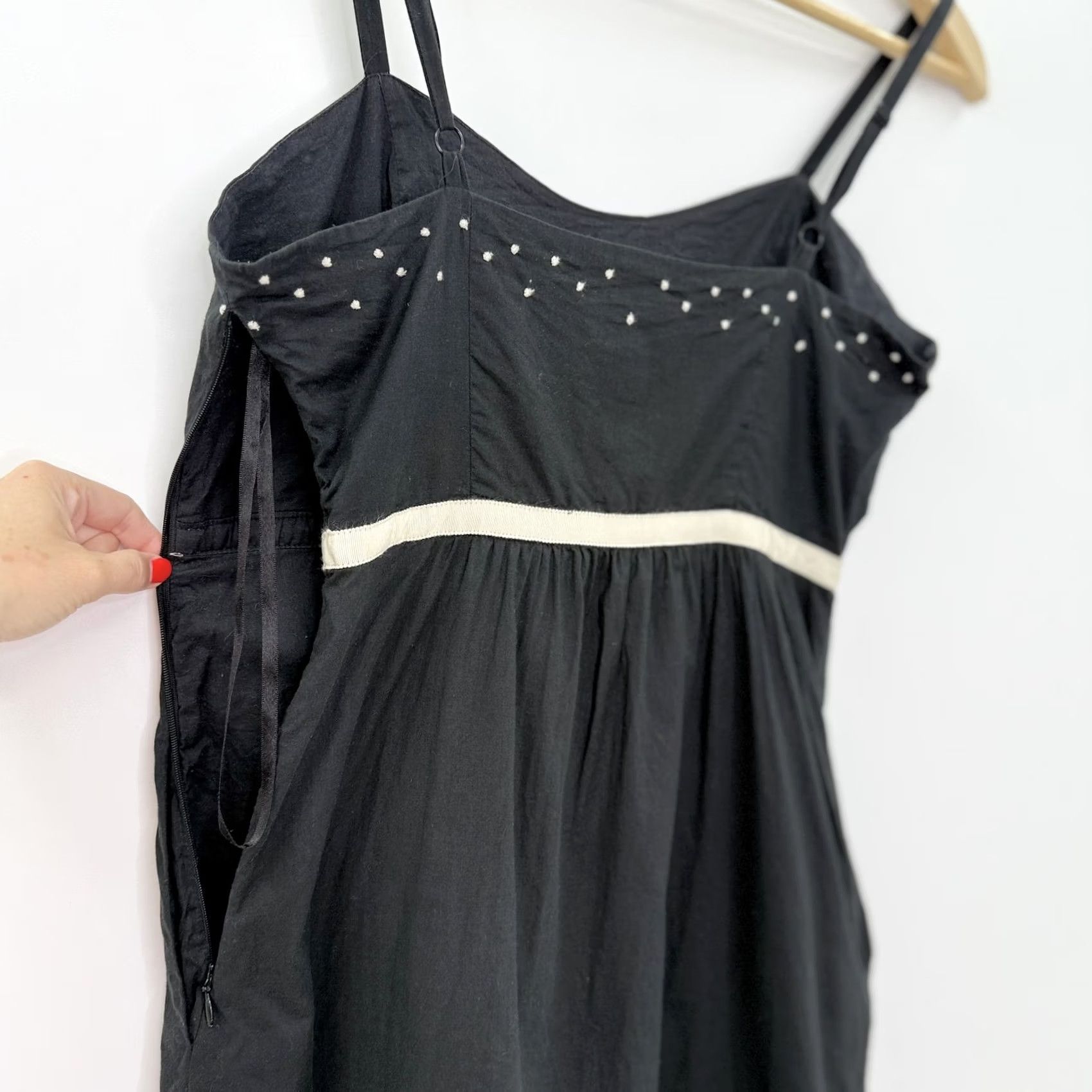 Anthropologie Moulinette Soeurs Anthropologie Dress Womens Sz 4 Black White Embroidered Boho Mini Size S / US 4 / IT 40 - 3 Thumbnail