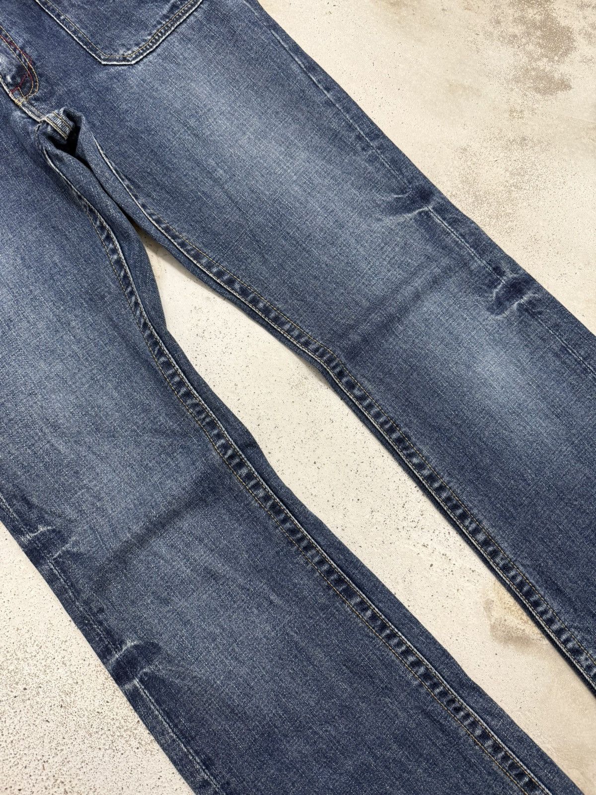 Japanese Brand Back Number Flare Carpenter Whisker Denim Pants Size US 31 - 4 Thumbnail