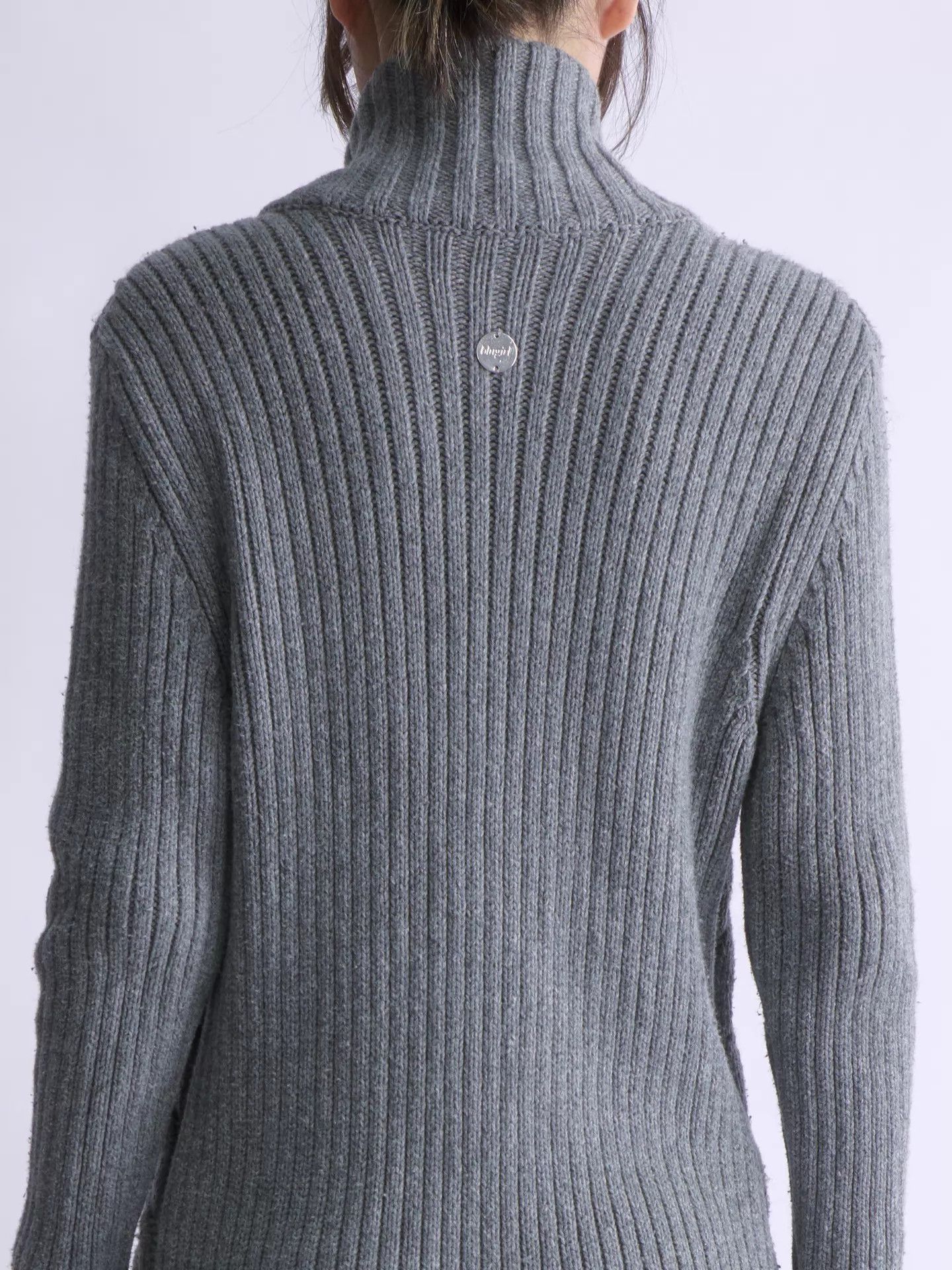 Blumarine Blugirl by Blumarine Gray Zipper Knit Long Jacket Size ONE SIZE - 4 Thumbnail