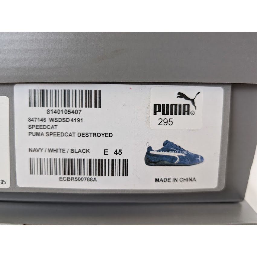 Balenciaga × Puma o1rshd1 Speedcat Destroyed Low Top Sneaker in Navy / White Size US 12 / EU 45 - 23 Thumbnail