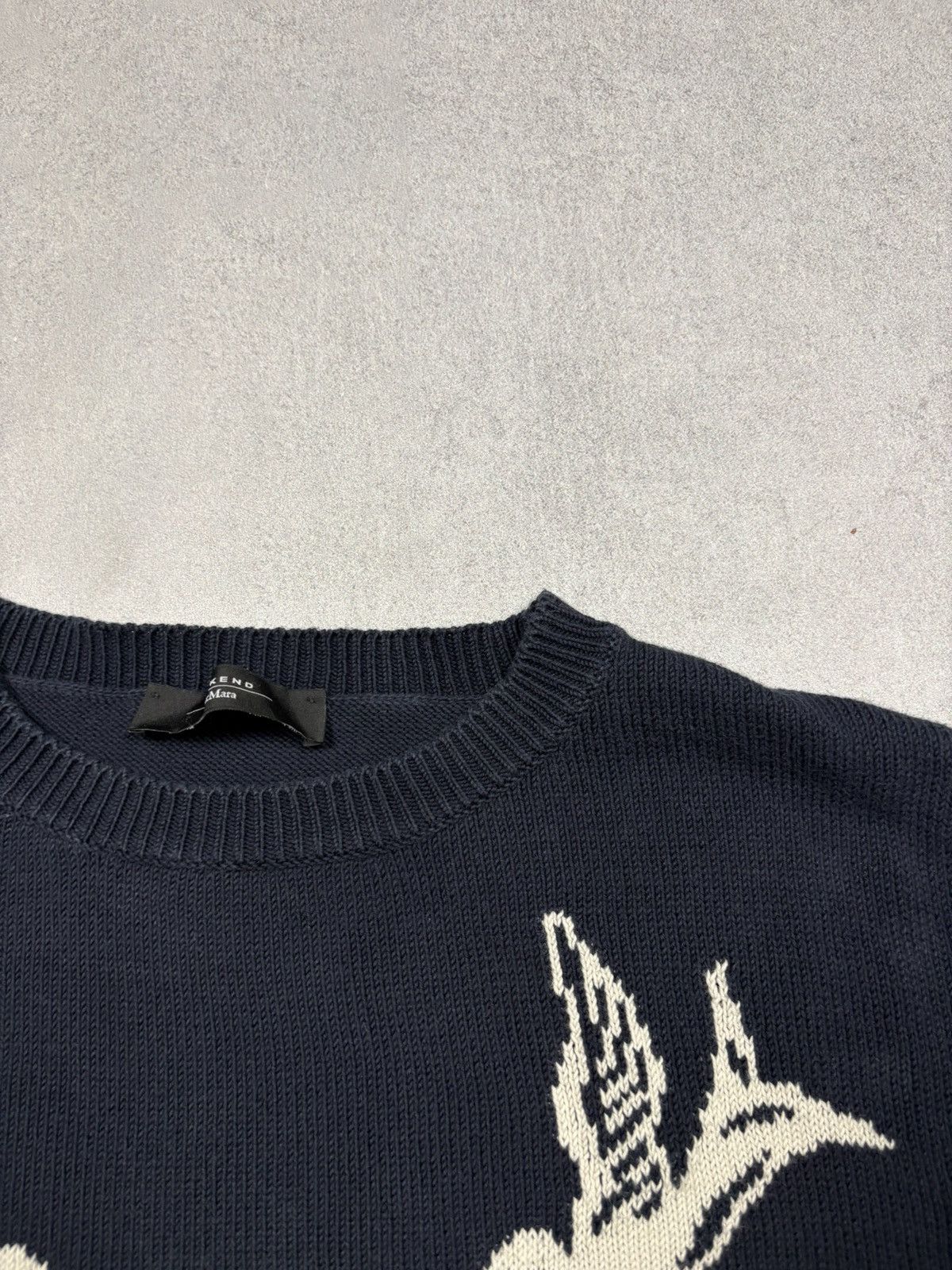 Weekend Max Mara Weekend Max Mara Knit Sweater With Swallow Motif Navy Size M Size M / US 6-8 / IT 42-44 - 11 Thumbnail