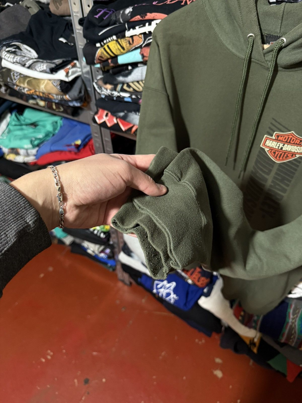 Harley Davidson Vintage 2009 Harley Davidson Aargau Bikers Khaki Hoodie Y2K Size US XXL / EU 58 / 5 - 6 Thumbnail