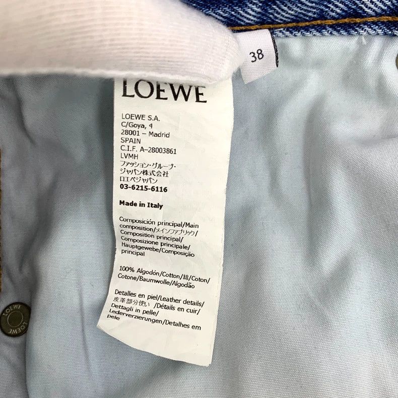 Loewe LOEWE Blue logo embroidered cotton casual jeans Size 25" / US 0 / IT 36 - 8 Thumbnail