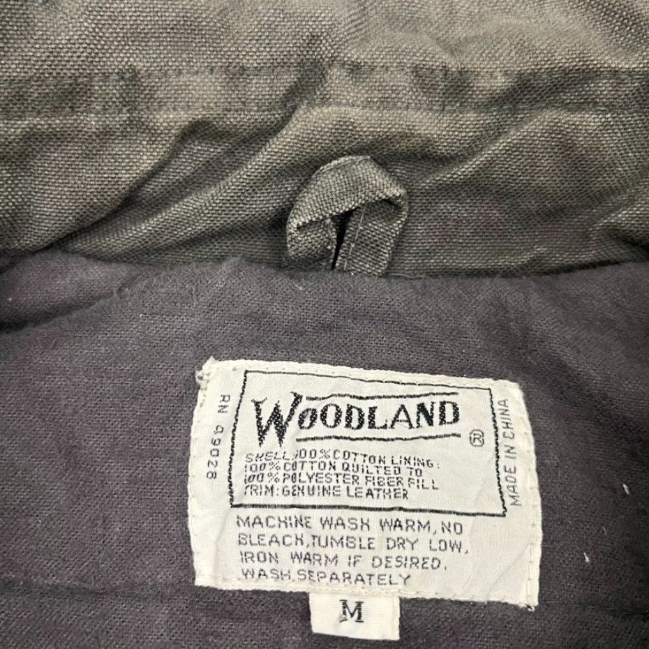 Vintage Woodland Vest Adult Mens Medium Gray Canvas Leather Trim Workwear Barn Chore 90s Size US M / EU 48-50 / 2 - 2 Thumbnail