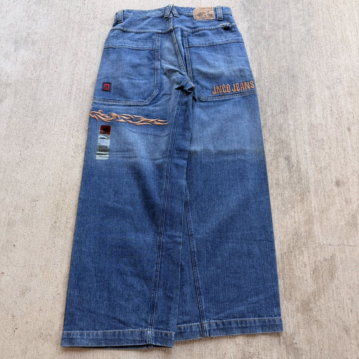 JNCO Rare Vintage JNCO Denim Tribal Wide Leg 90's 34 x 30 Size US 34 / EU 50 - 9 Thumbnail