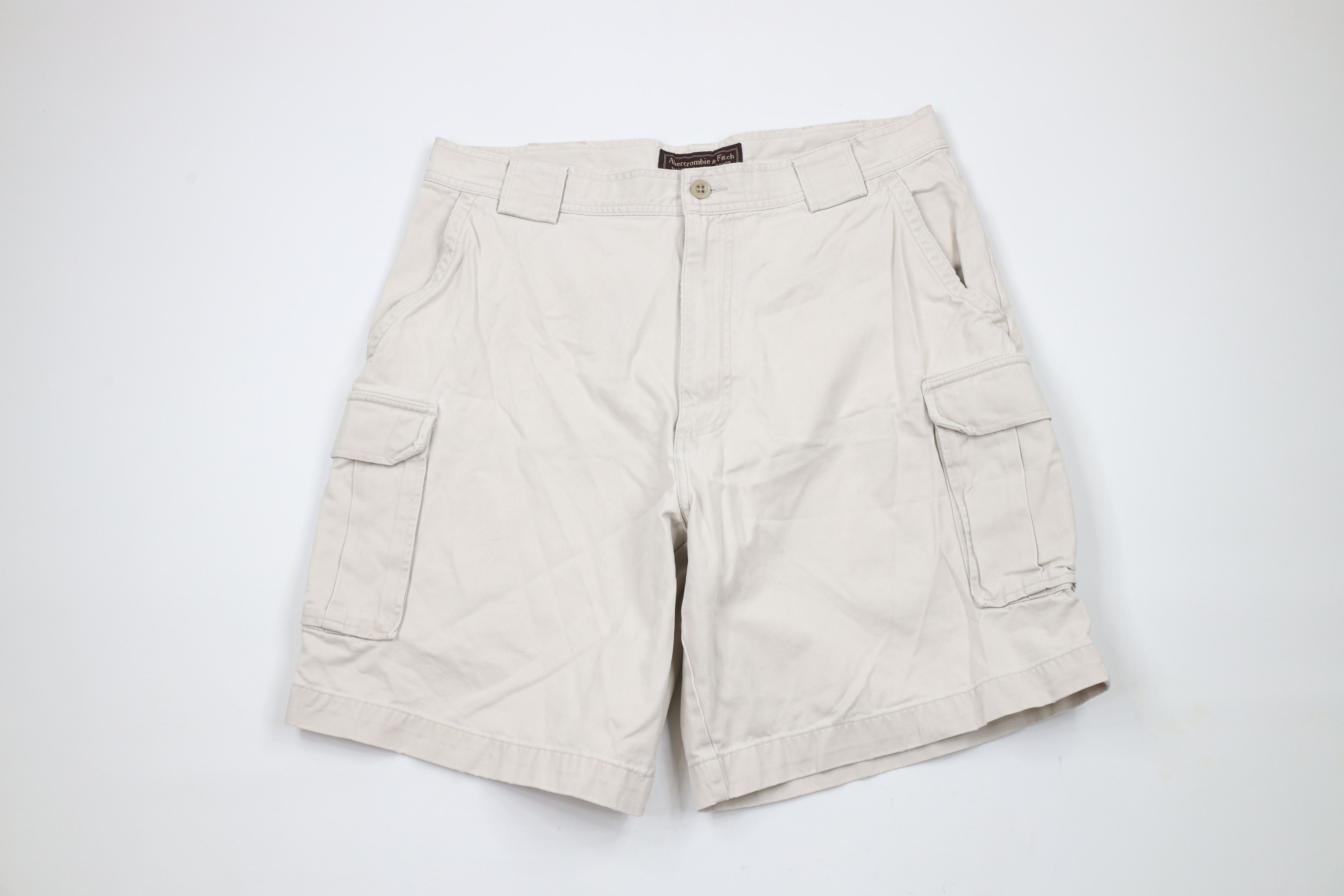 Vintage Abercrombie Fitch Heavyweight Cargo Shorts Beige